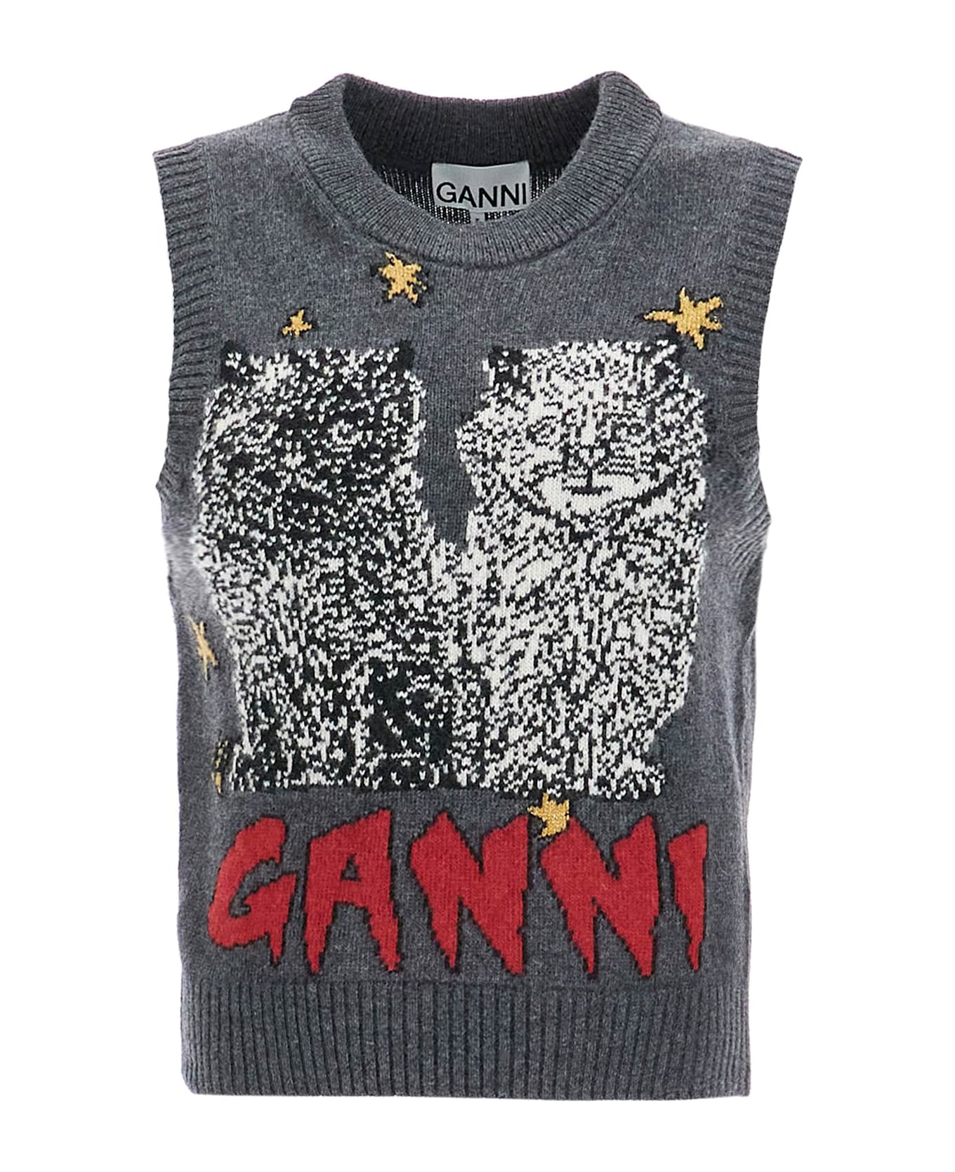 Ganni 'graphic Cats Knit Vest For | italist
