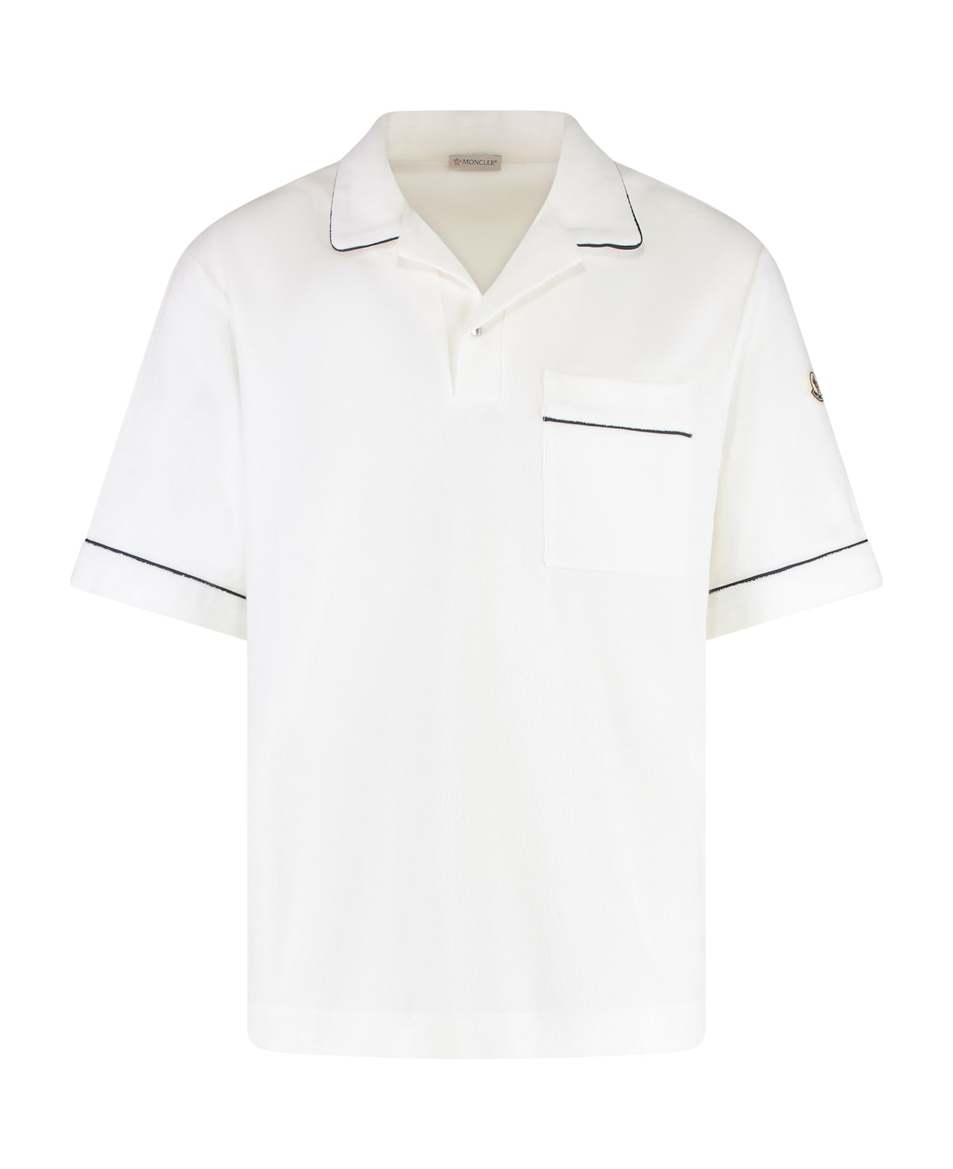 Moncler Towelling Polo Shirt - White