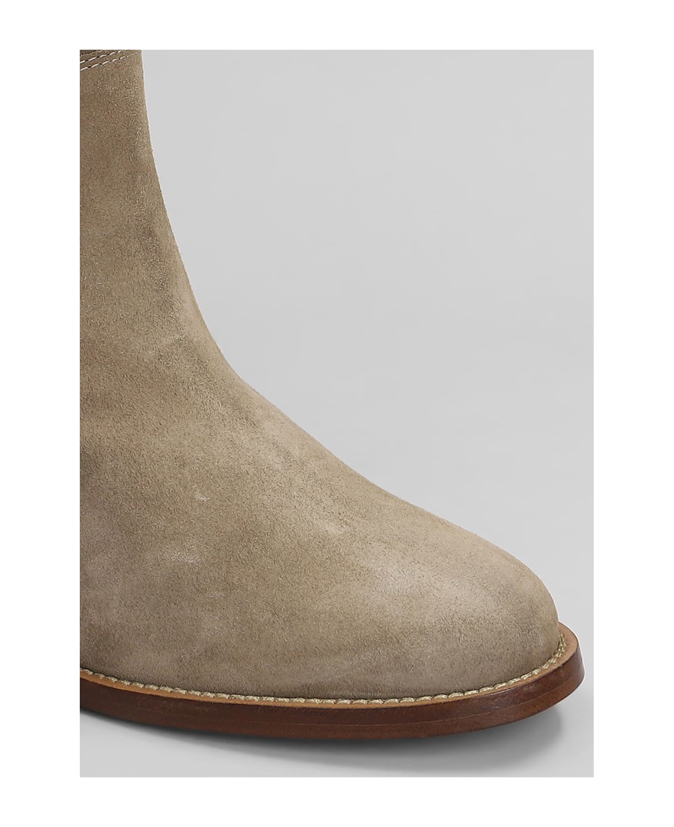 Via Roma 15 Ankle Boots Inside Wedge In Taupe Suede - taupe