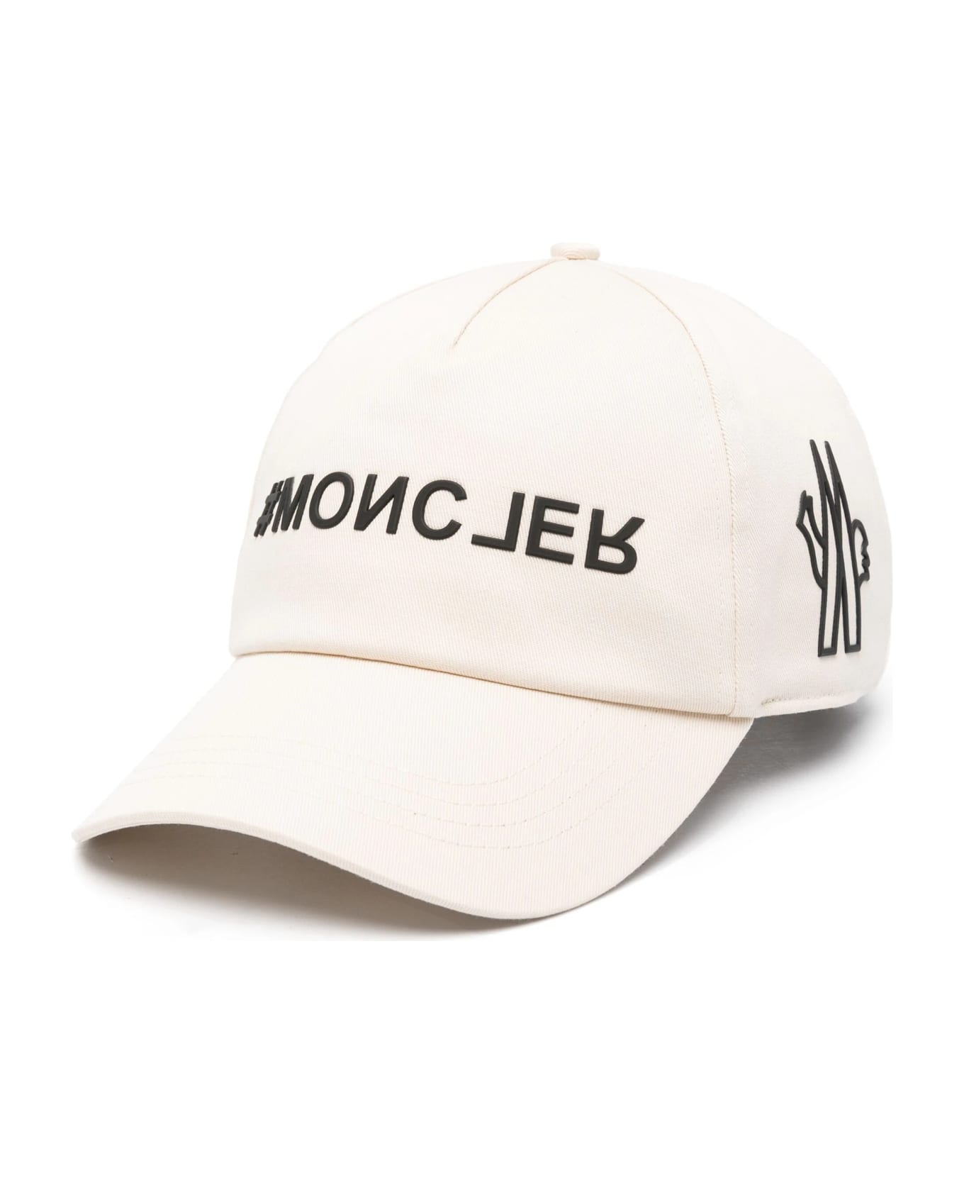 Moncler Grenoble White Baseball Hat With Embossed Logo - White