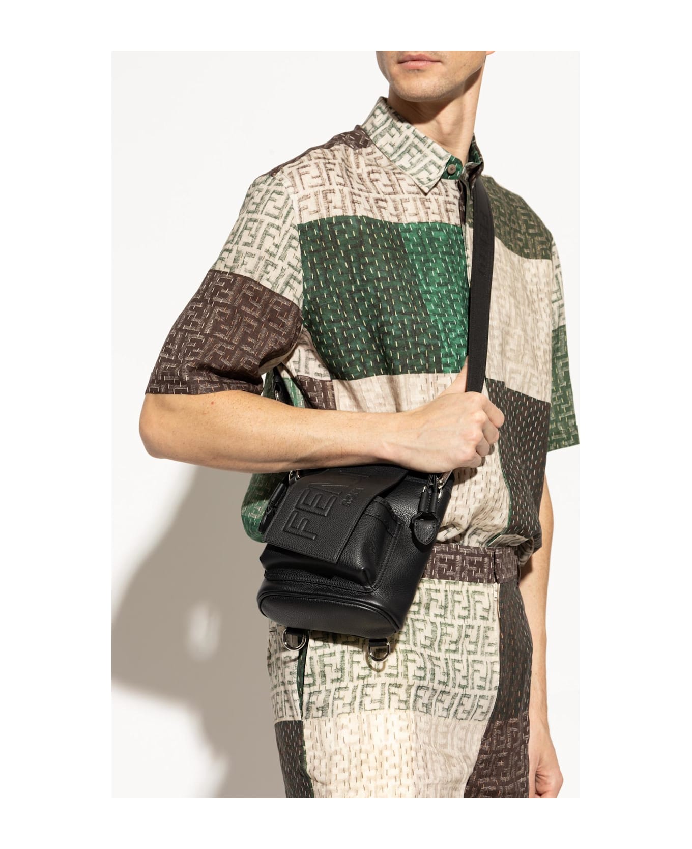 Fendi Leather Shoulder Bag - Nero palladio