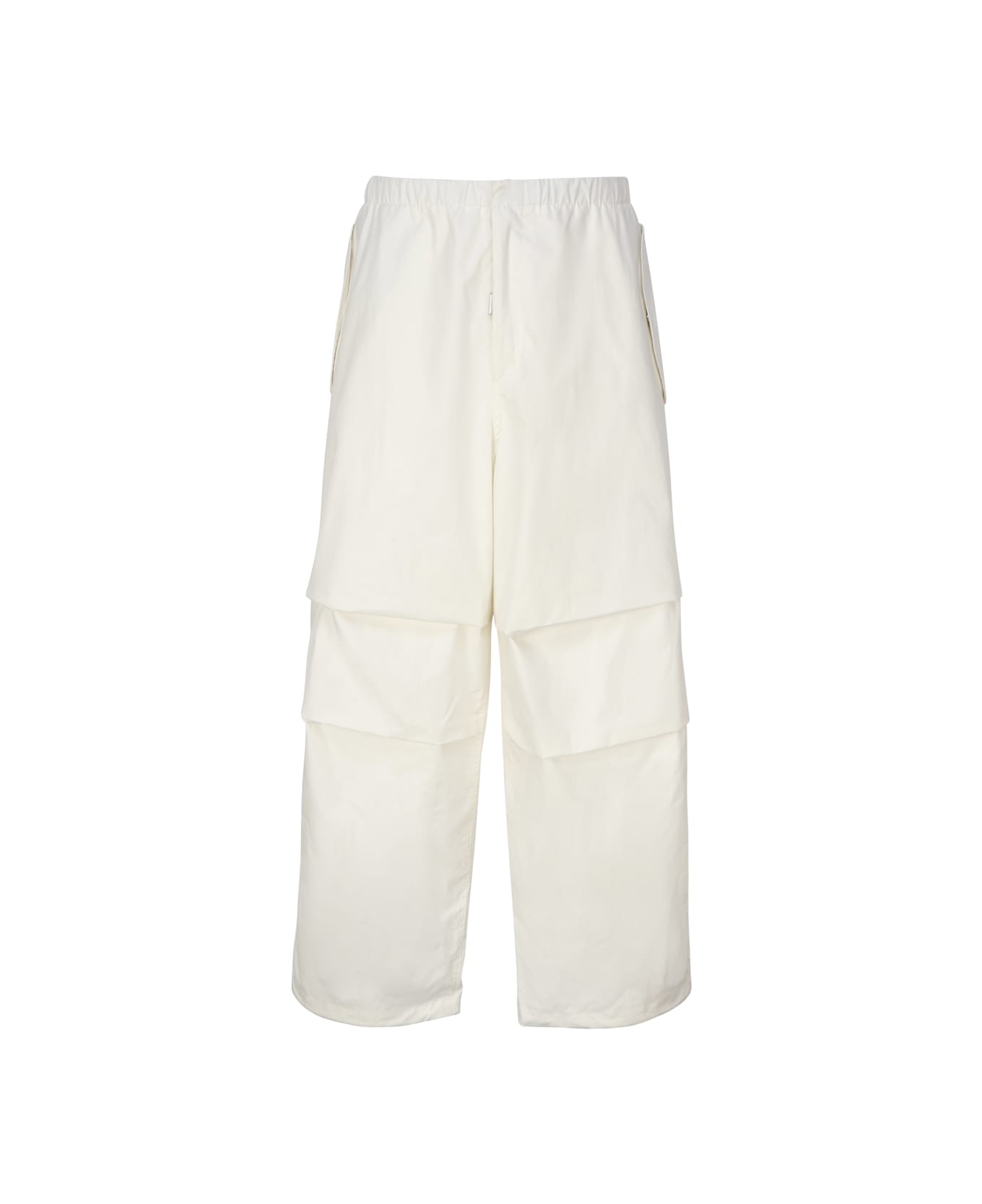 Jil Sander Cotton Trousers With Crease On The Knee - White ボトムス