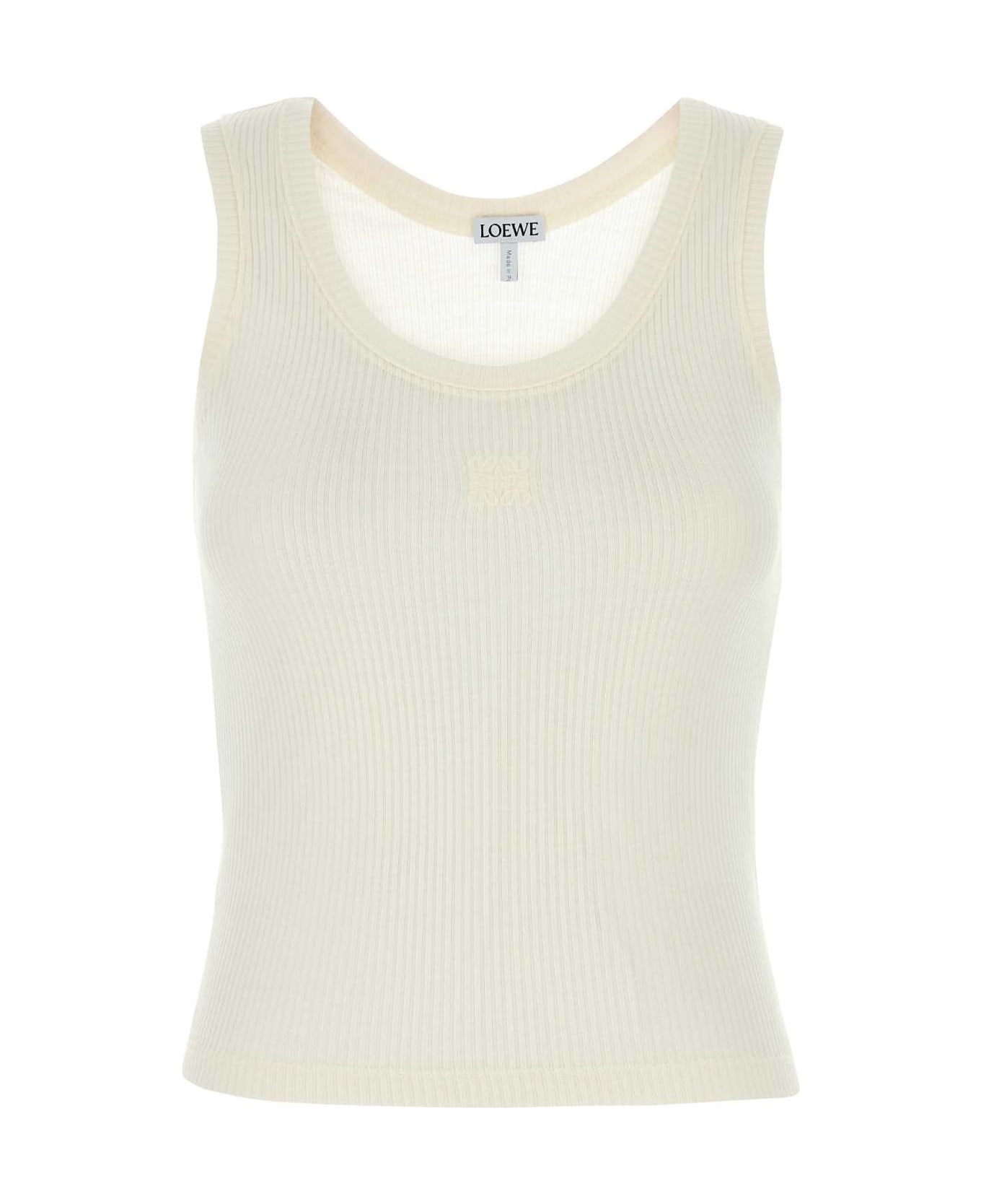 Loewe White Silk Tank Top - SOFTWHITE