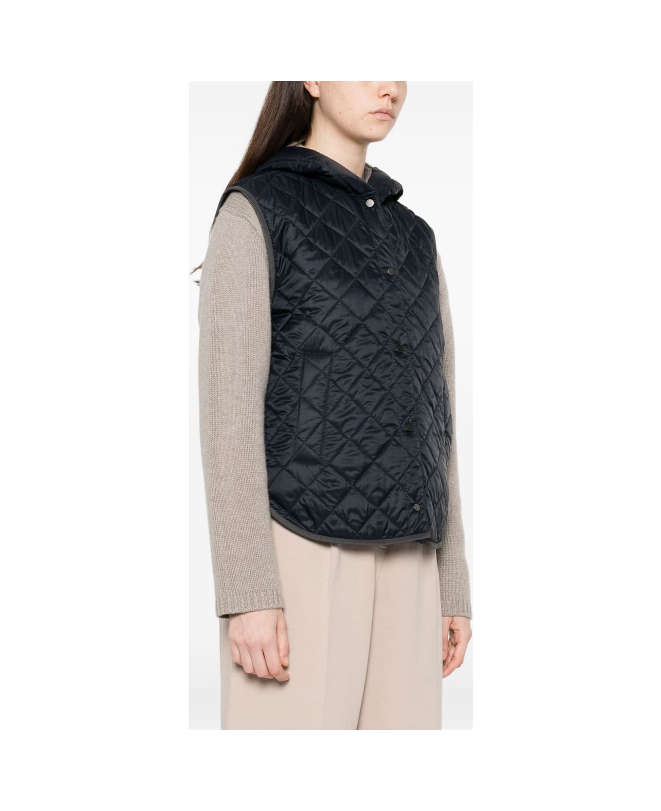 Brunello Cucinelli Quilted Nylon Down Vest - Blue