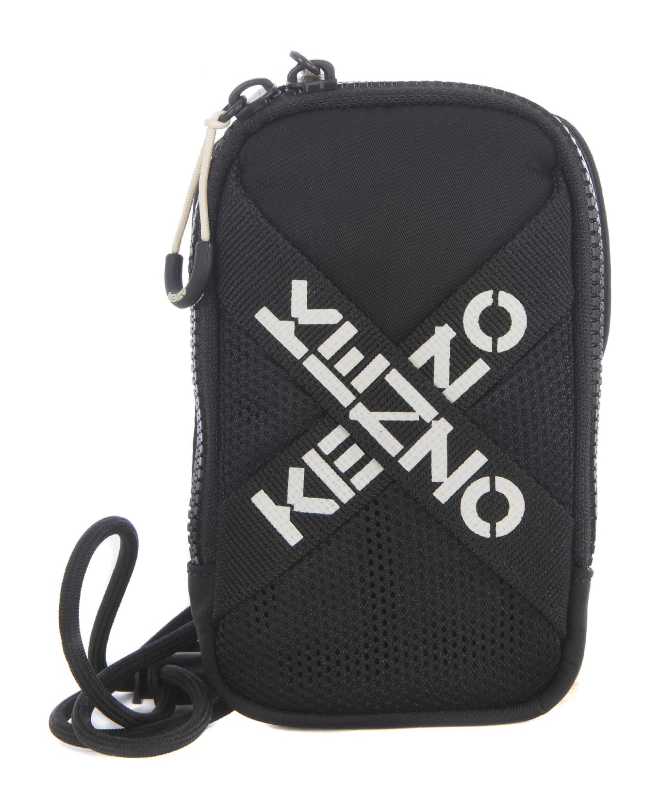 Kenzo "big X" Phone Holder In Nylon - Nero