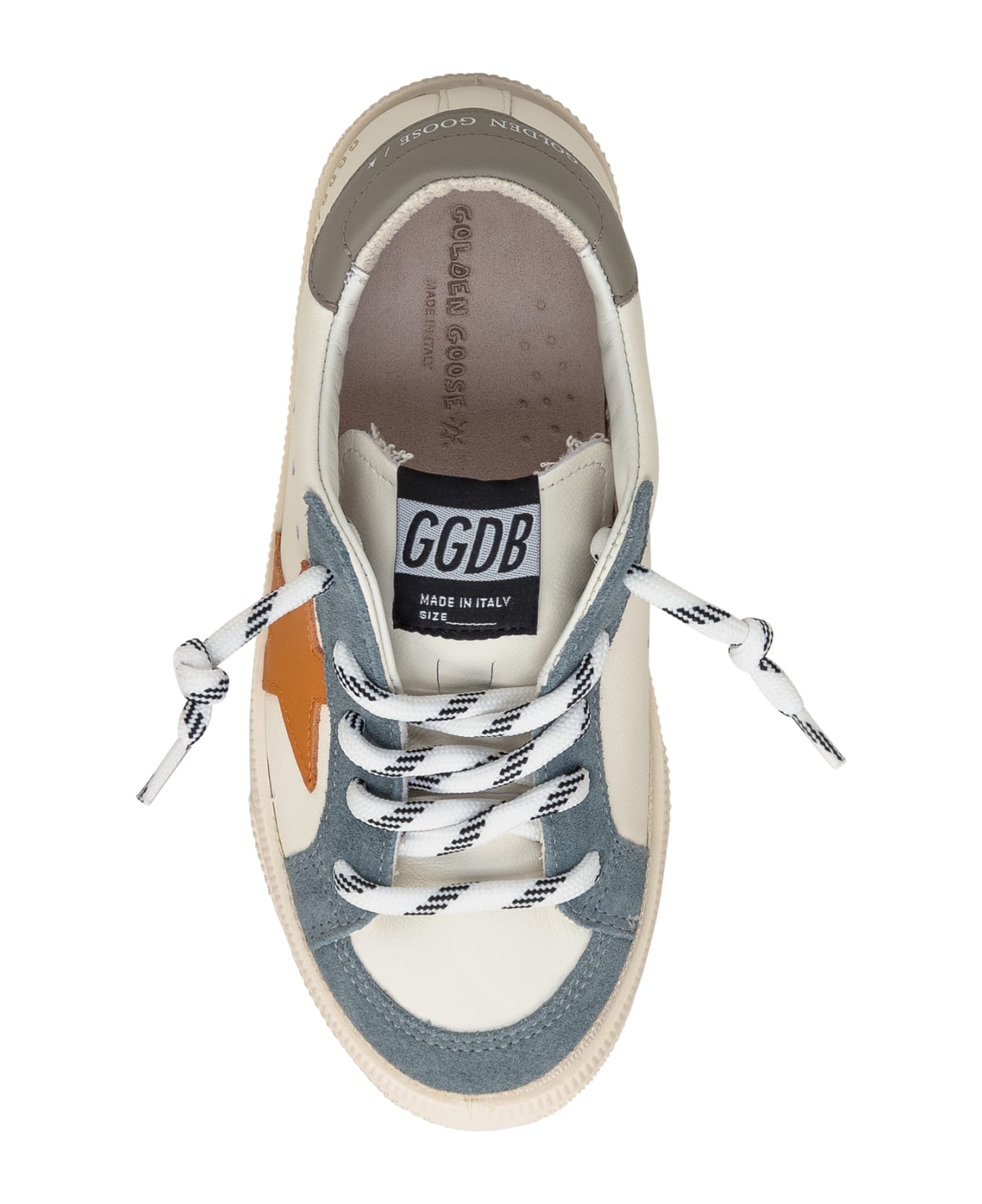 Golden Goose May Nappa Upper - WHITE/SILVER/BLUE/MARMELADE/VINTAGE KHAKI