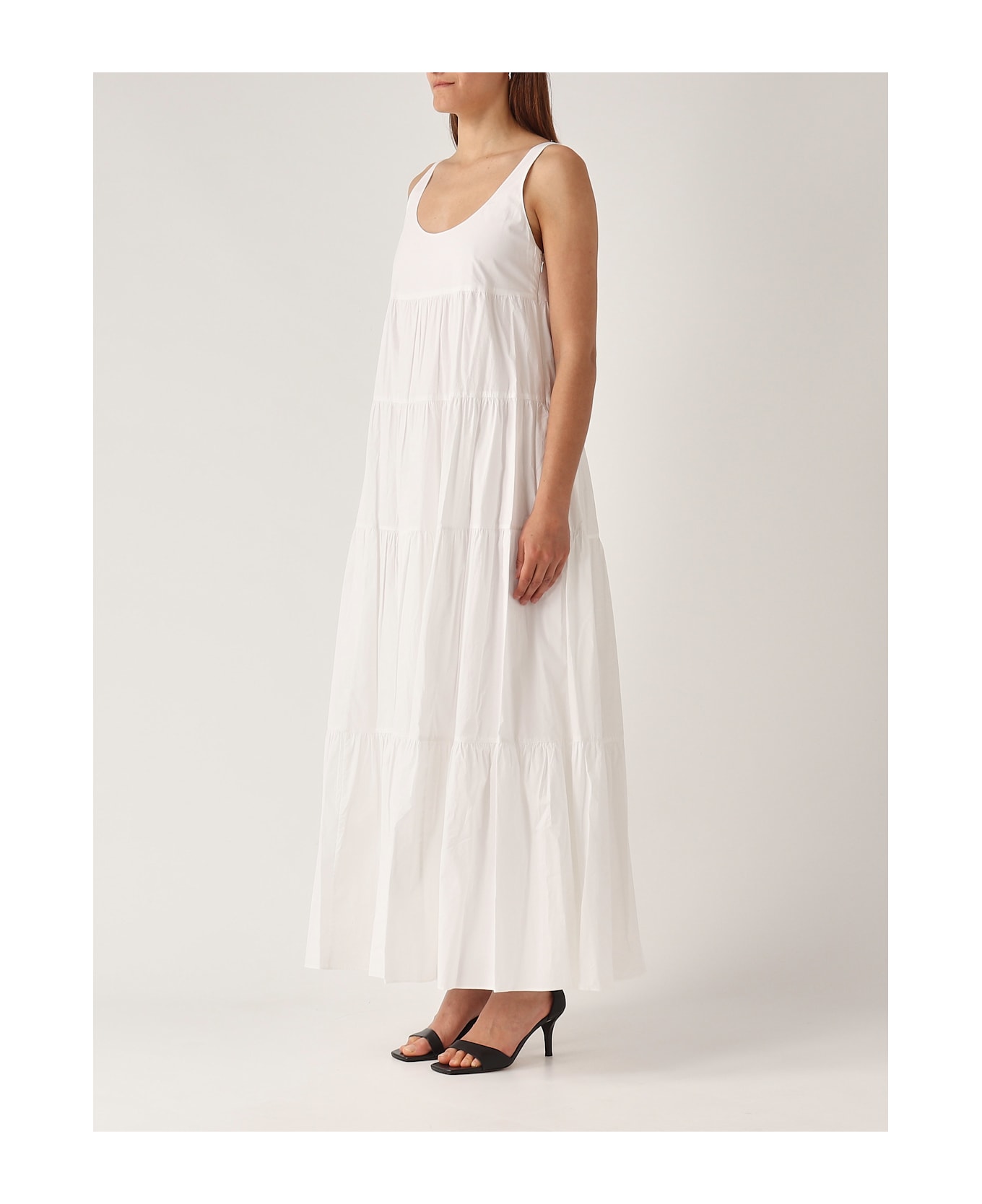 Michael Kors V Neck Tier Dress Dress - BIANCO