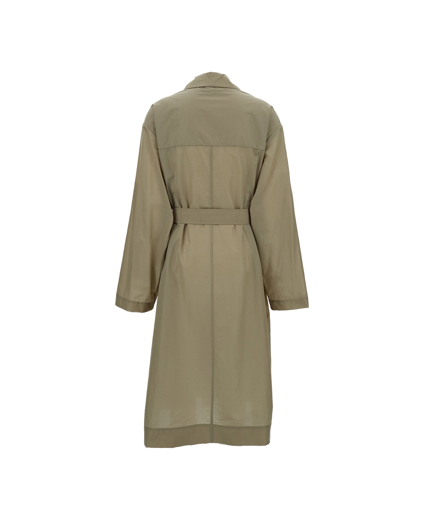 Philosophy di Lorenzo Serafini Olive Green Trench Coat With Buttons In Technical Fabric Woman - Green