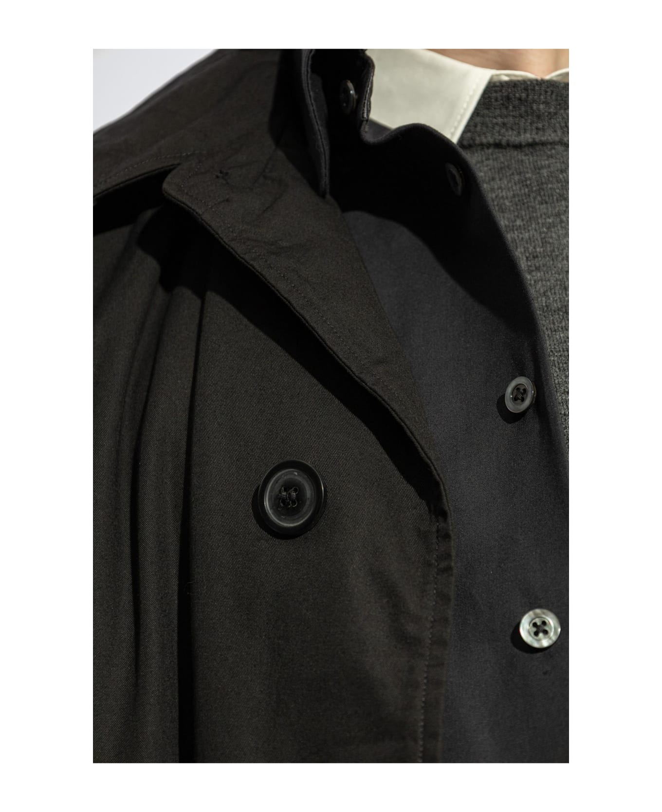 Maison Margiela Black Cotton Trench Coat - Black