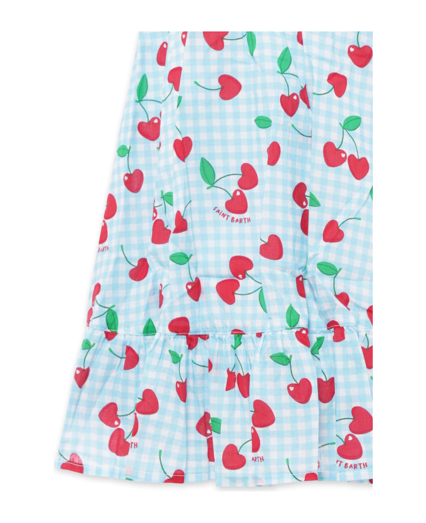 MC2 Saint Barth Light Blue Dress For Girl With Cherries - Light Blue