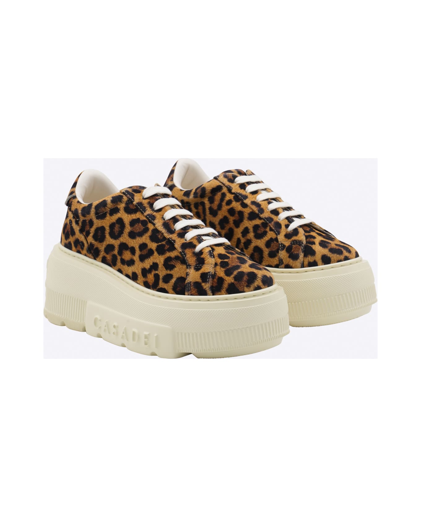 Casadei Leopard Leather Nexus Platform Sneakers - Brown