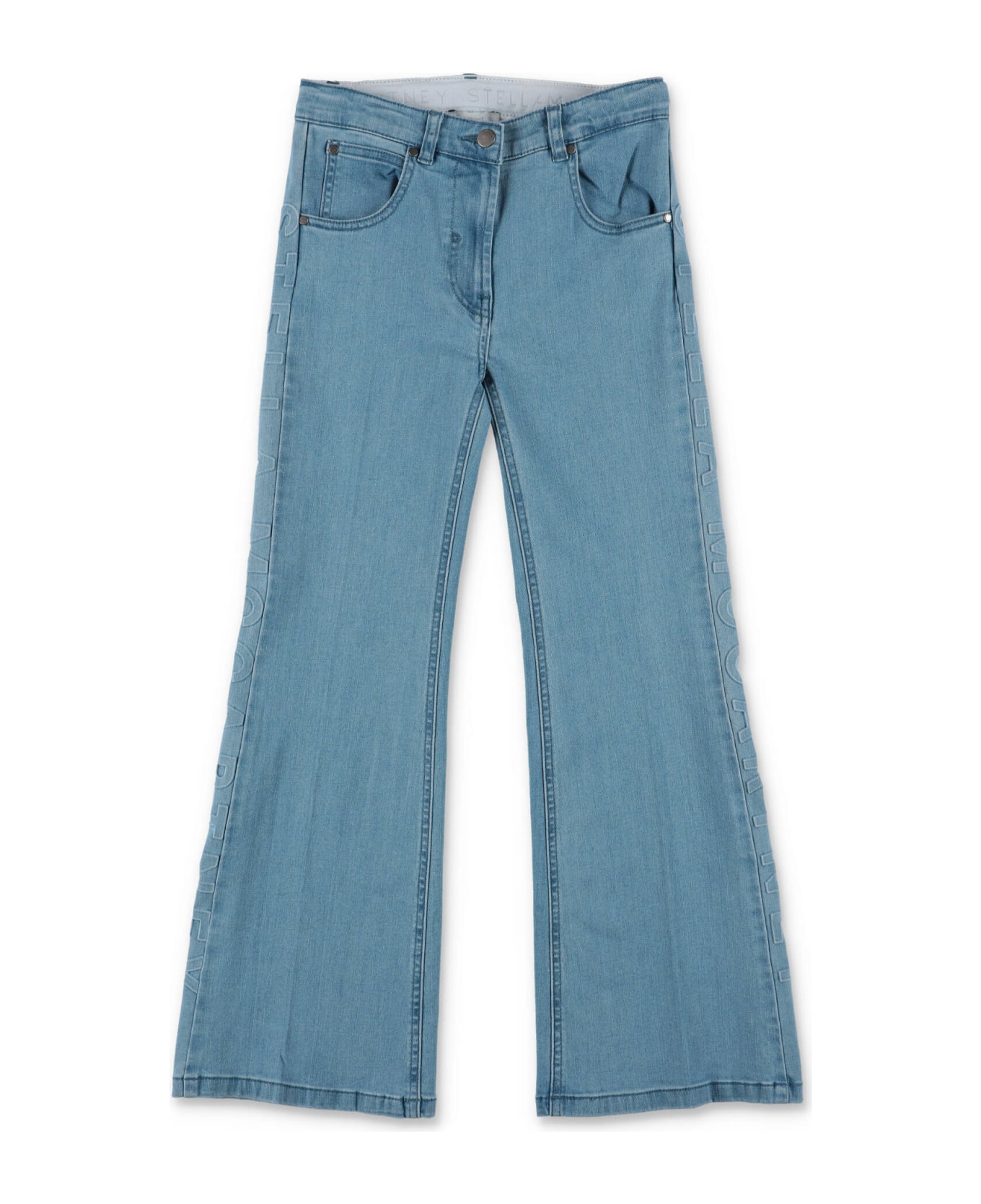 Stella McCartney Kids Stella Mccartney Jeans Blu Chiaro In Denim Di Cotone Stretch Bambina - Blu