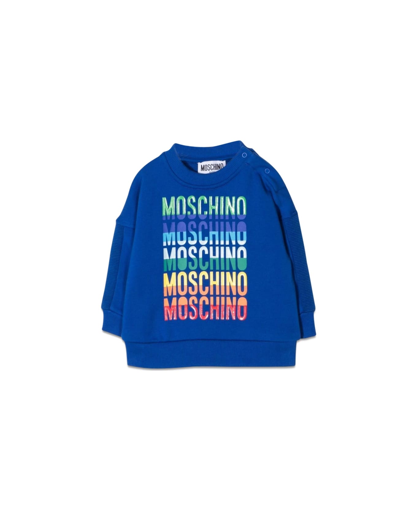 Moschino Felpa In Cotone Con Logo - BLUE