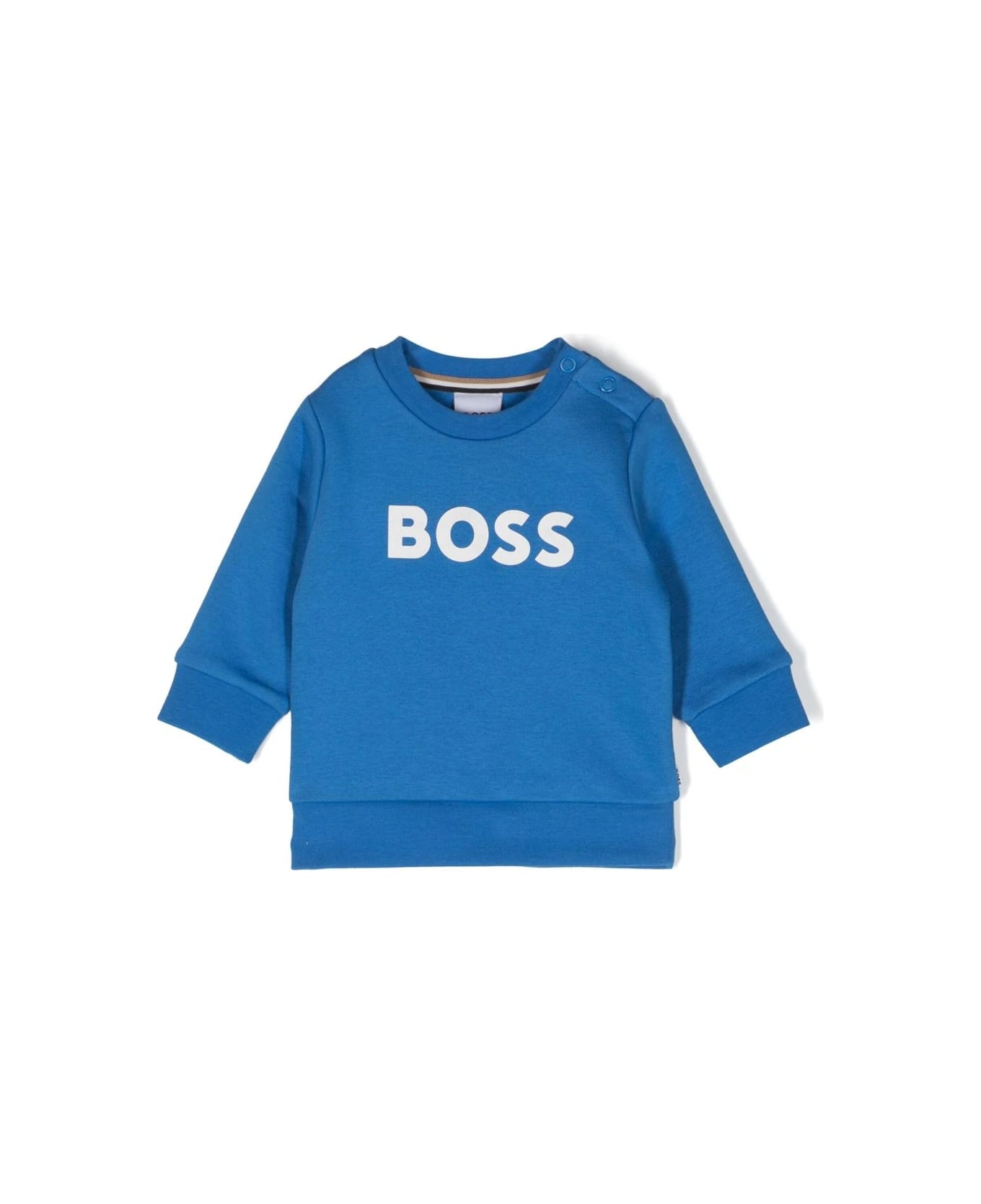 Hugo Boss Sweatshirt With Print - Blue ニットウェア＆スウェットシャツ