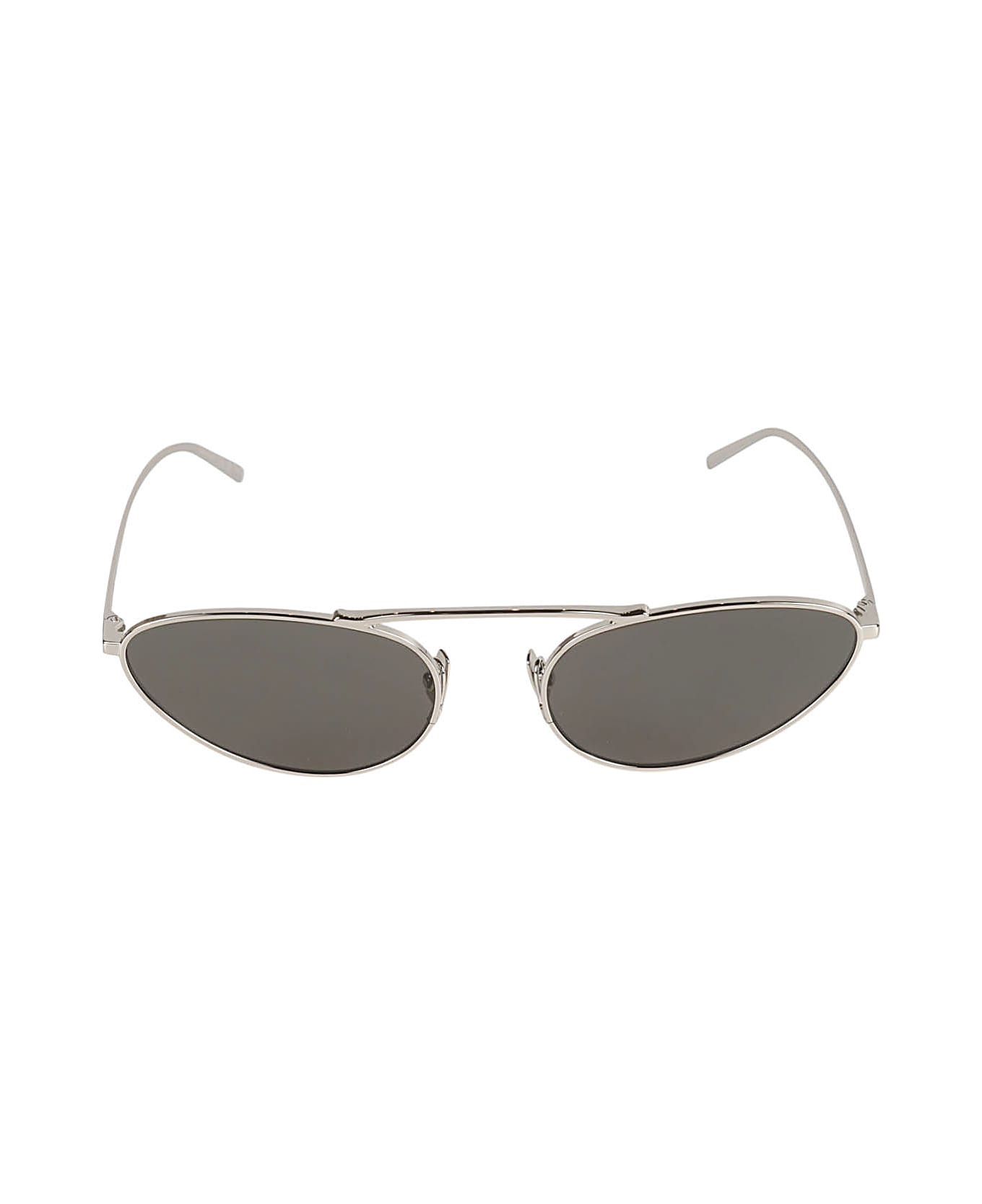 Saint Laurent Eyewear Oval Frame Sunglasses - Silver/Grey