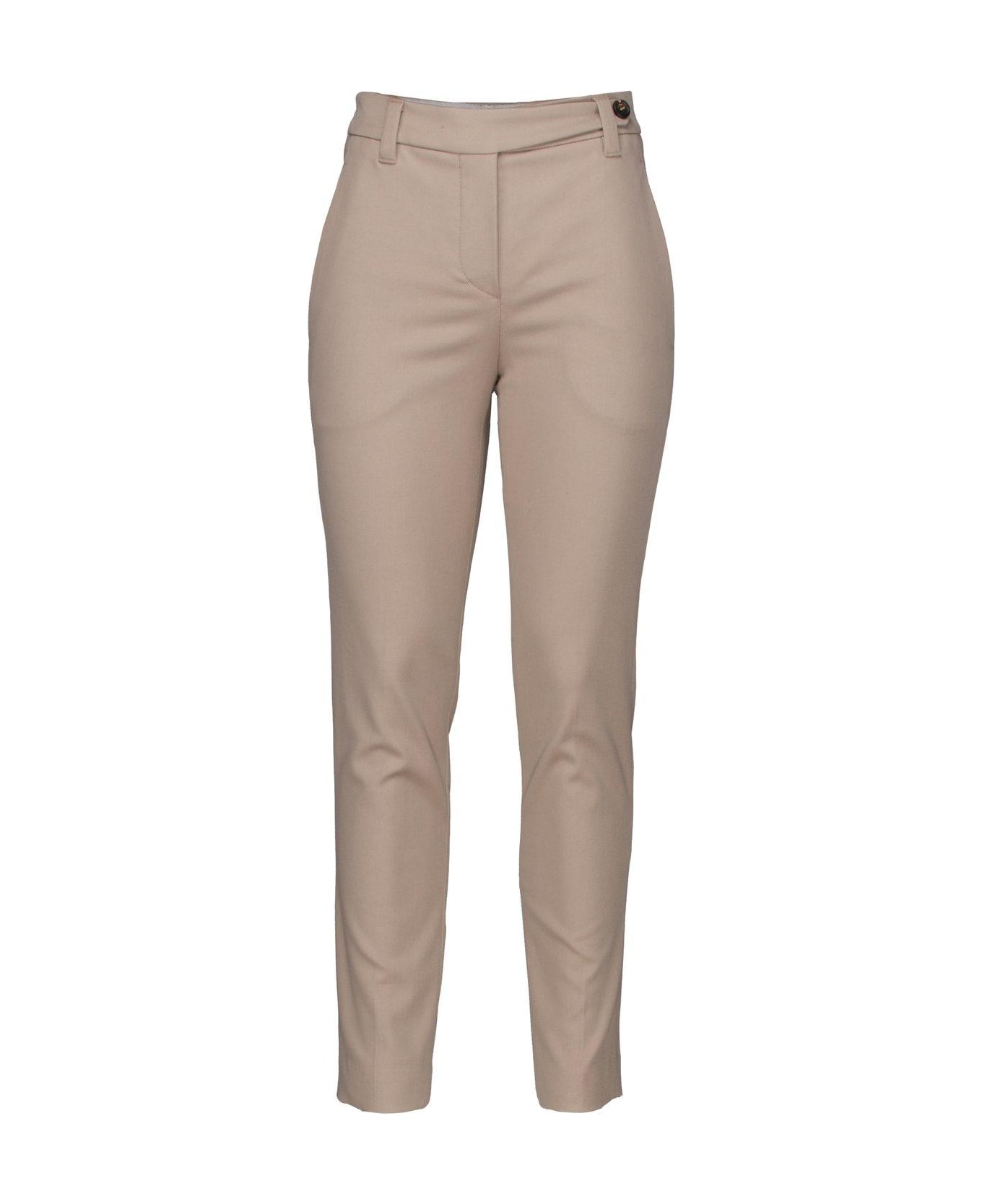 Brunello Cucinelli Monili Embellished Cigarette Trousers - Beige