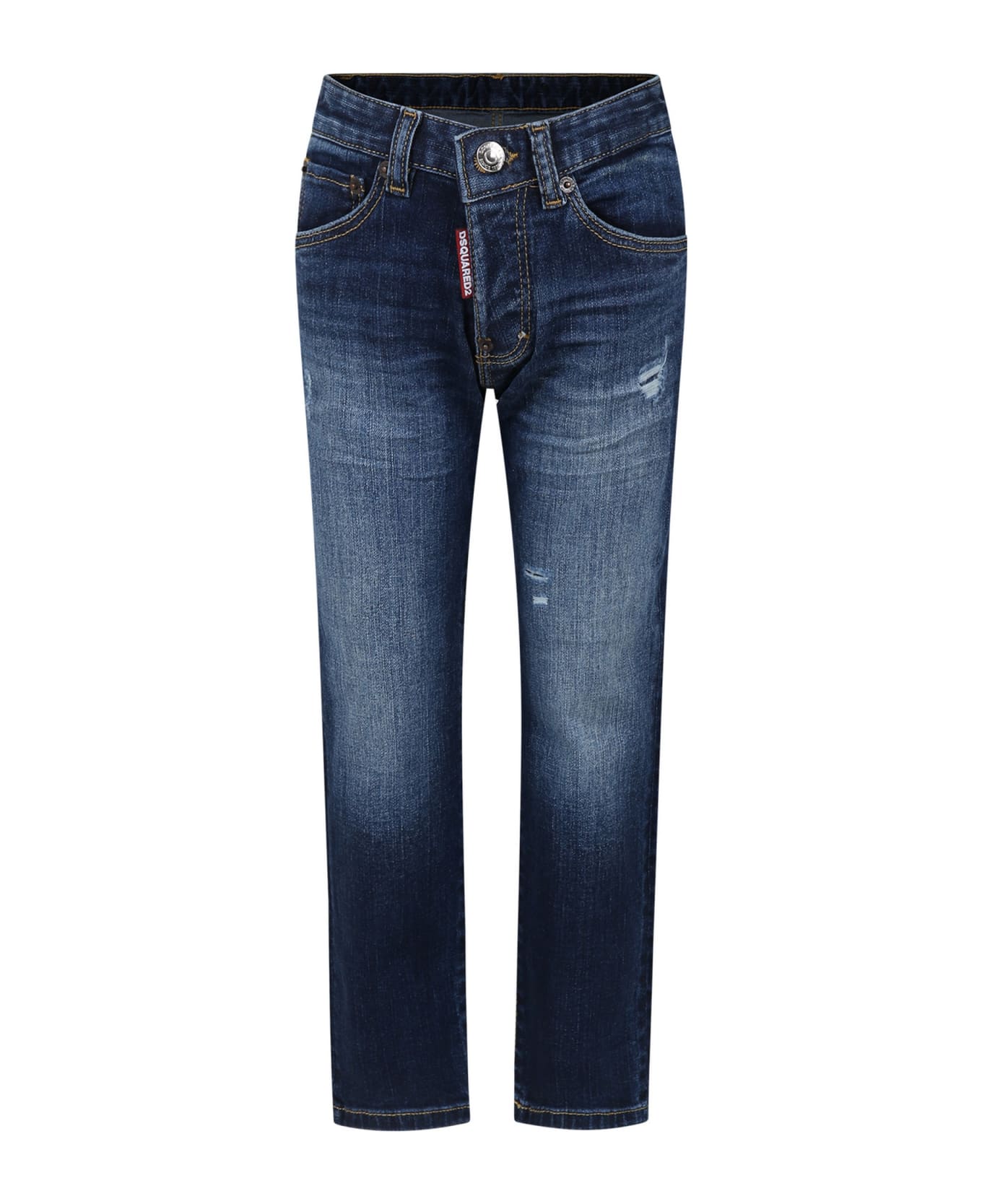 Dsquared2 Blue Jeans For Boy With Logo - DQ01 ボトムス