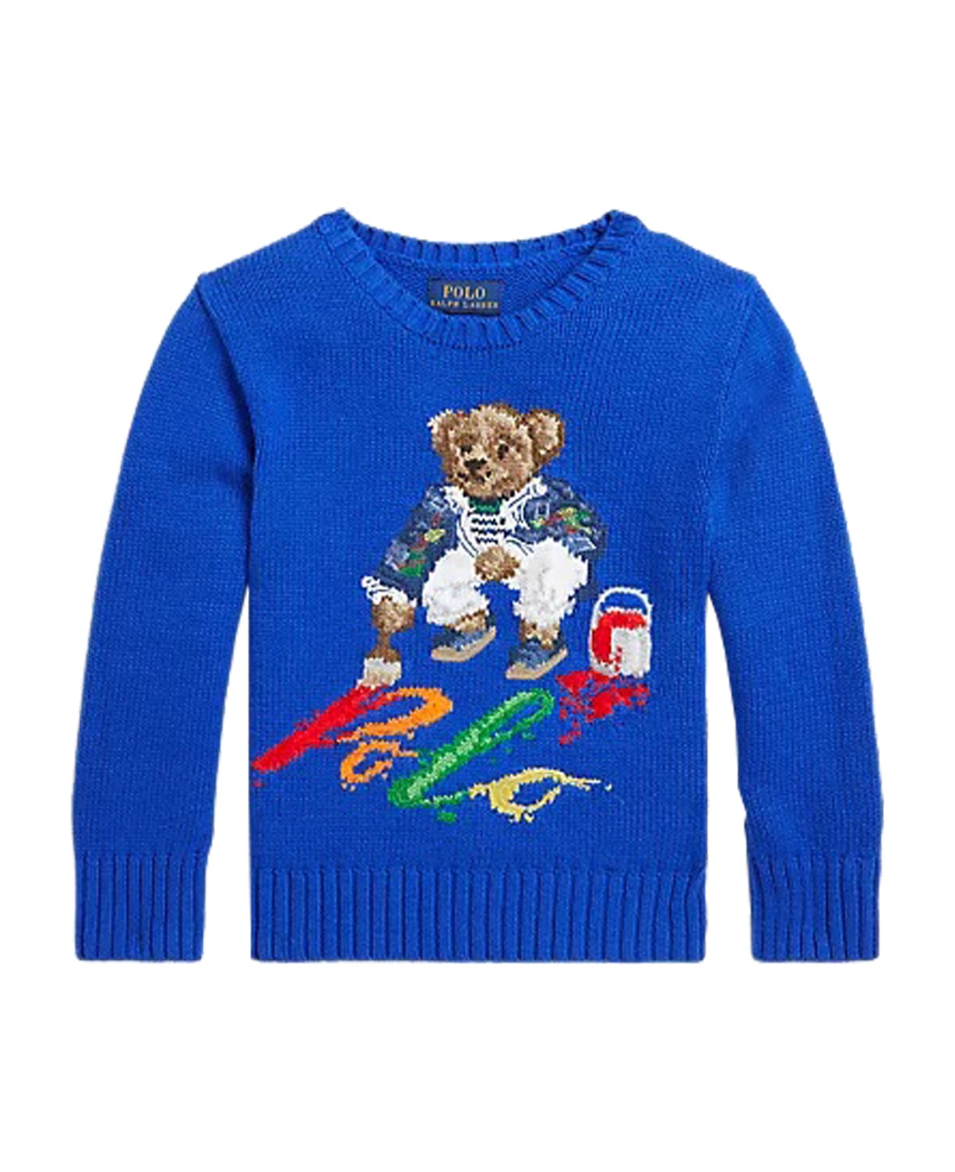 Ralph Lauren Polo Bear Cotton Sweater - Light blue