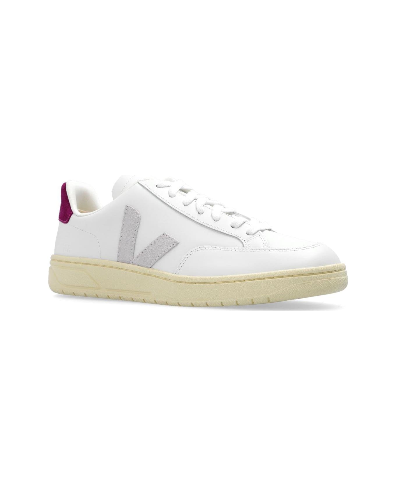 Veja V-12 Low-top Sneakers - Extra White Parme Magenta