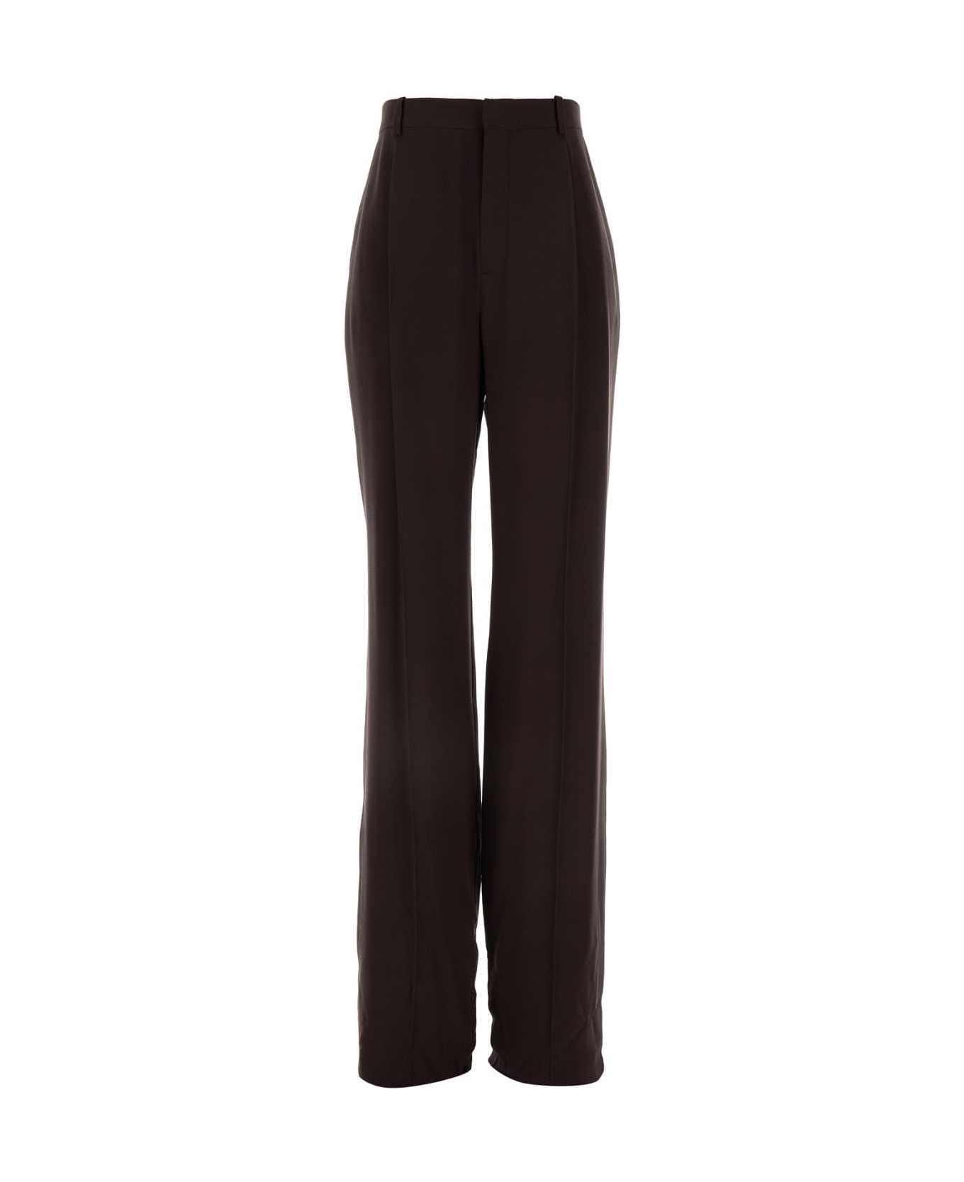 Saint Laurent Brown Crepe Pant - CHOCOLAT