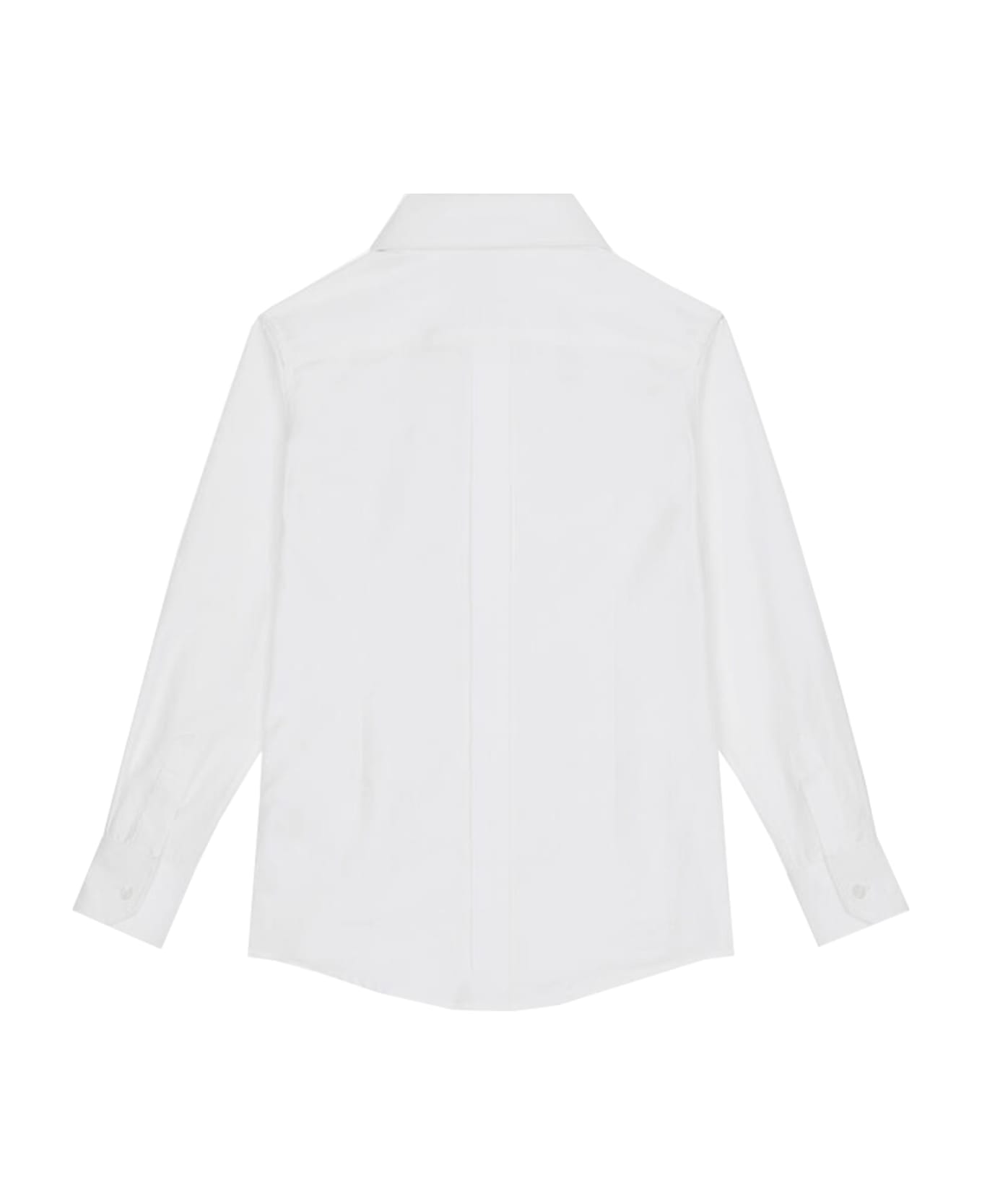 Dolce & Gabbana Tuxedo Shirt In Poplin Jacquard Dg Logo - Back