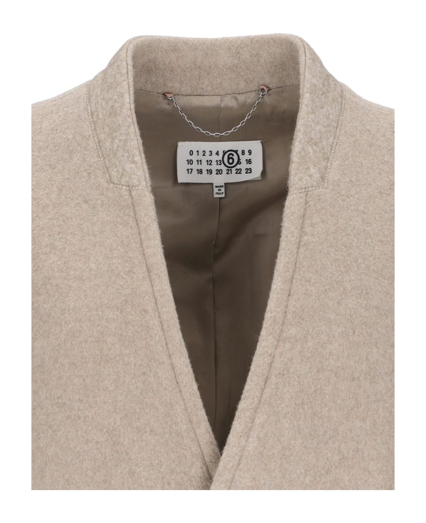 MM6 Maison Margiela Midi Belted Coat - Beige