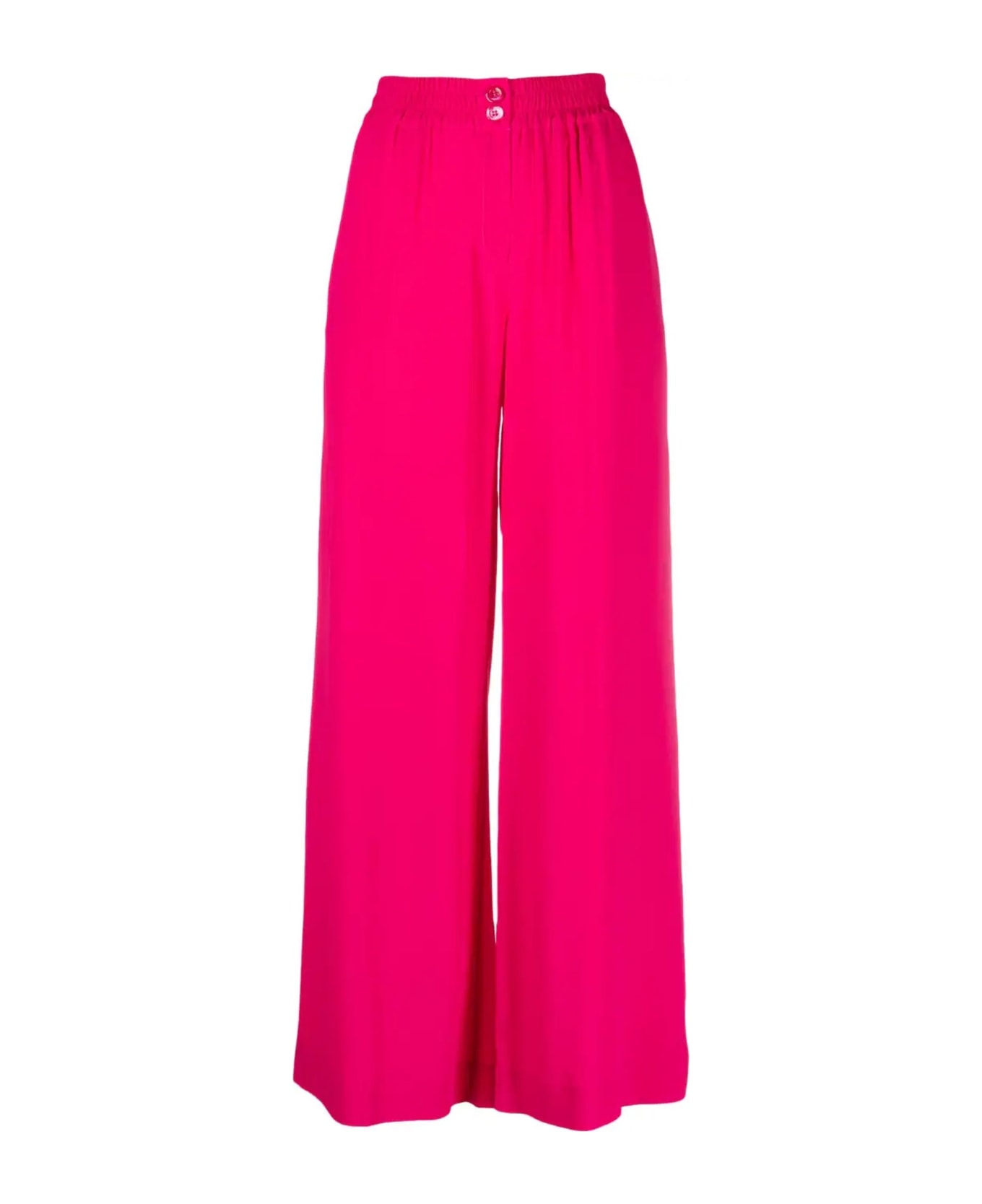 SEMICOUTURE Raspberry Pink Silk Blend Trousers - Fuchsia