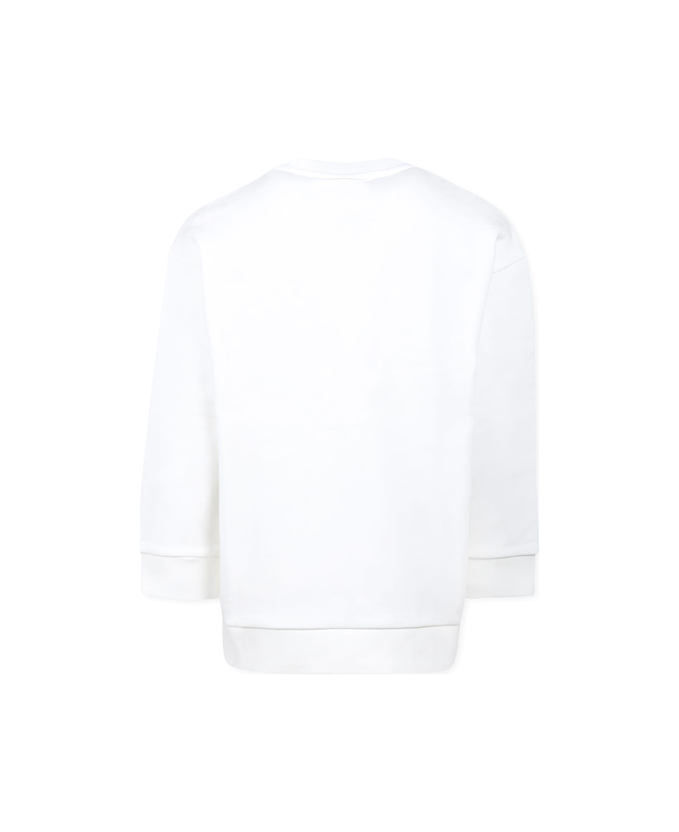 Fendi White Sweatshirt For Kids With Logo - White