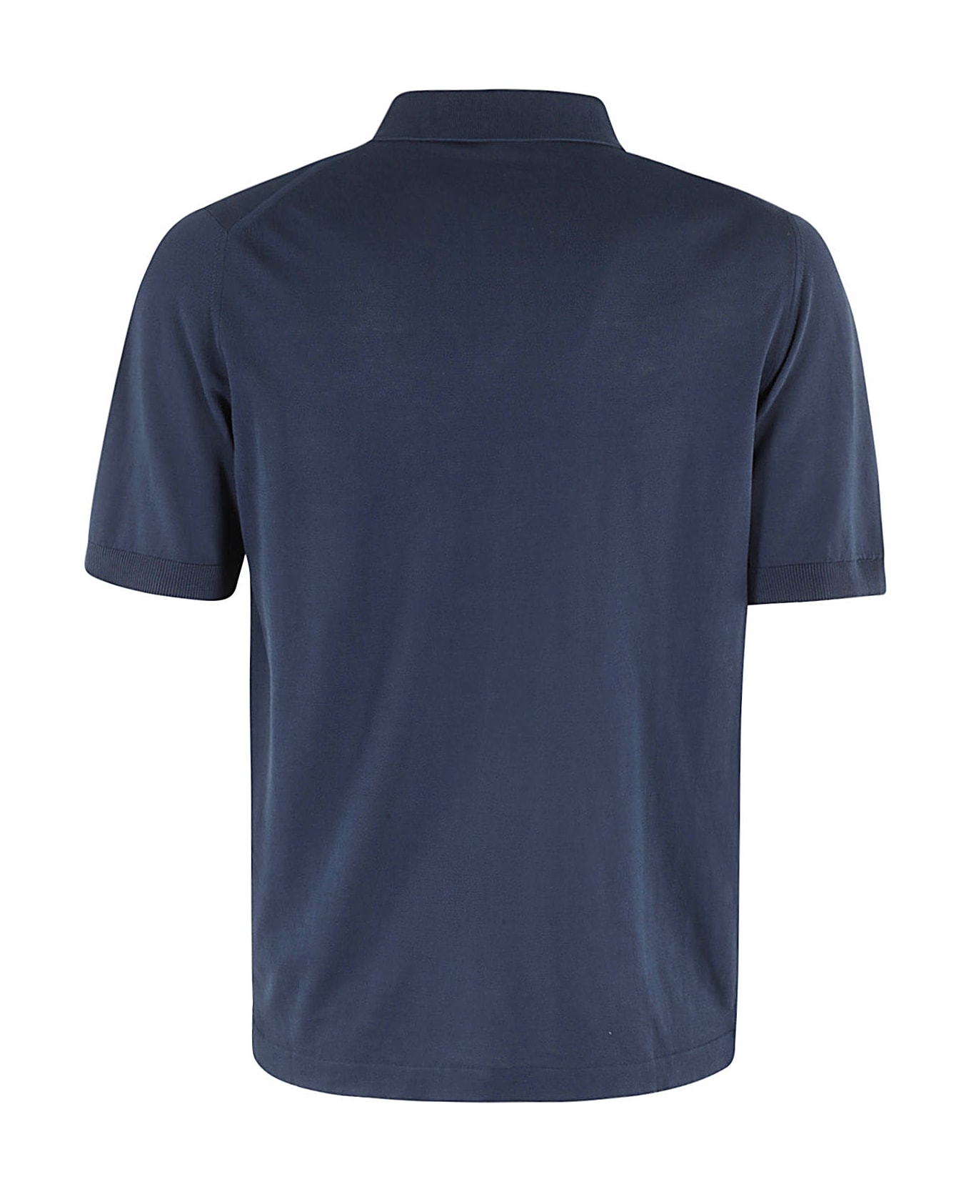 Eleventy Maglia Polo In Cotone Crepe Tinto Capo - A Blu ポロシャツ