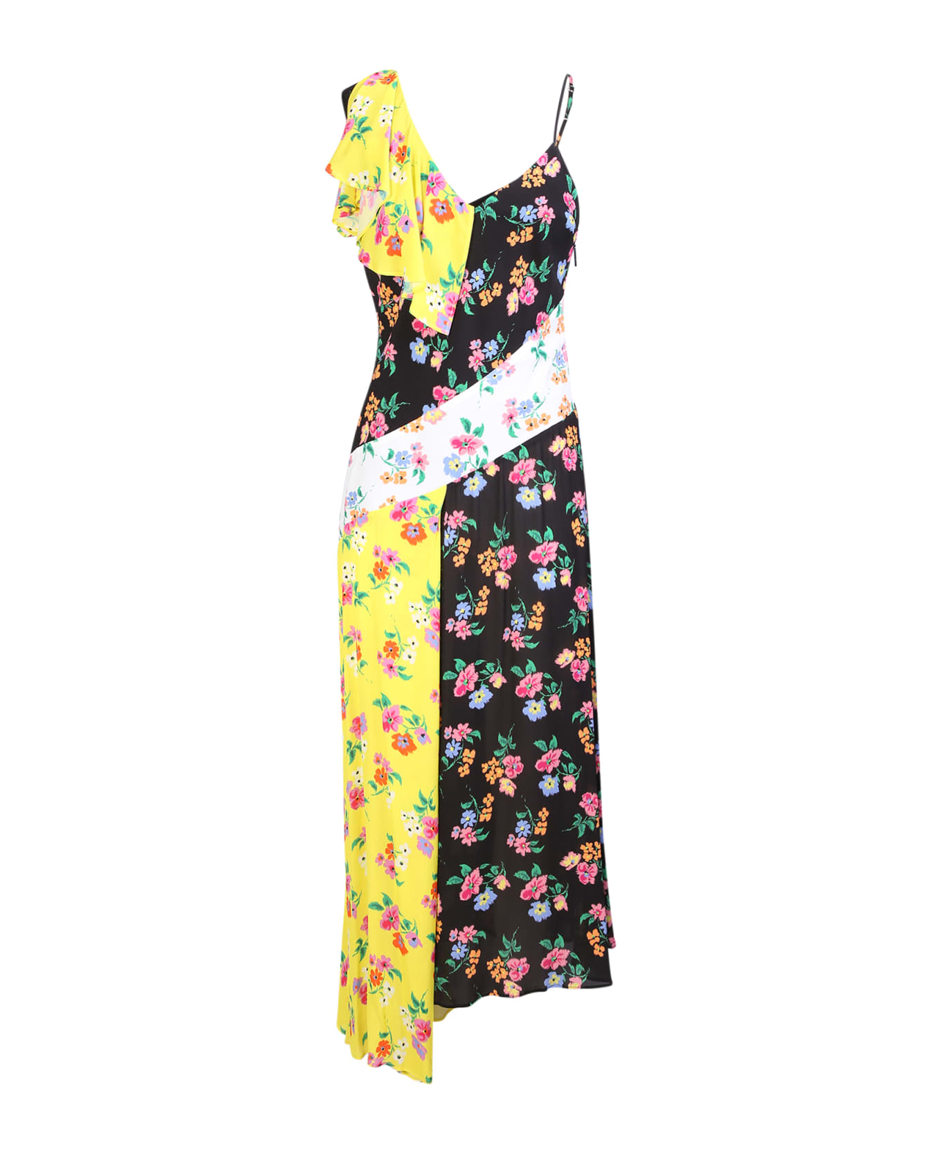 MSGM All-over Print Multicolor Dress - Black ワンピース＆ドレス
