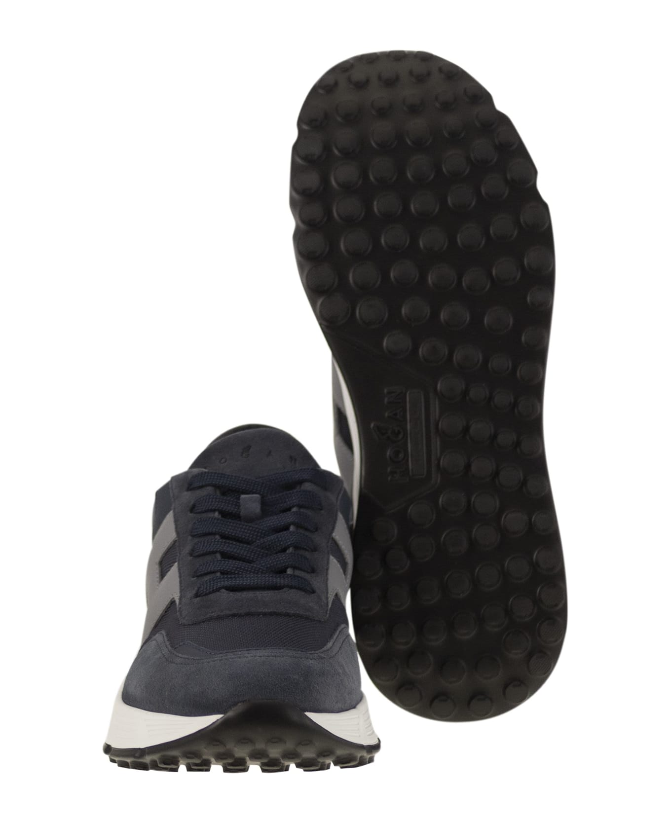 Hogan Hyperlight - Suede And Canvas Sneakers - Avio