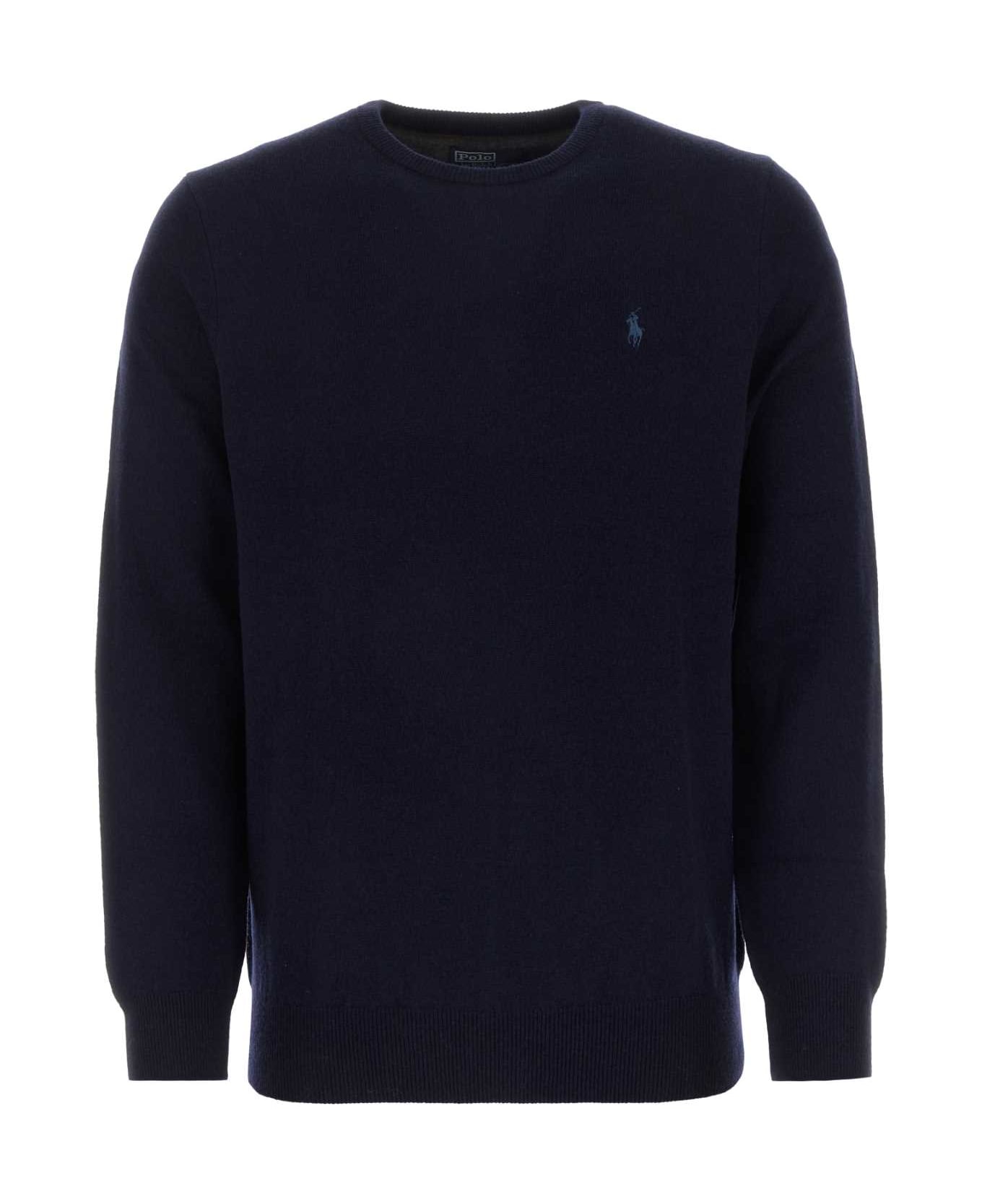 Polo Ralph Lauren Navy Blue Wool Sweater - HUNTERNAVY