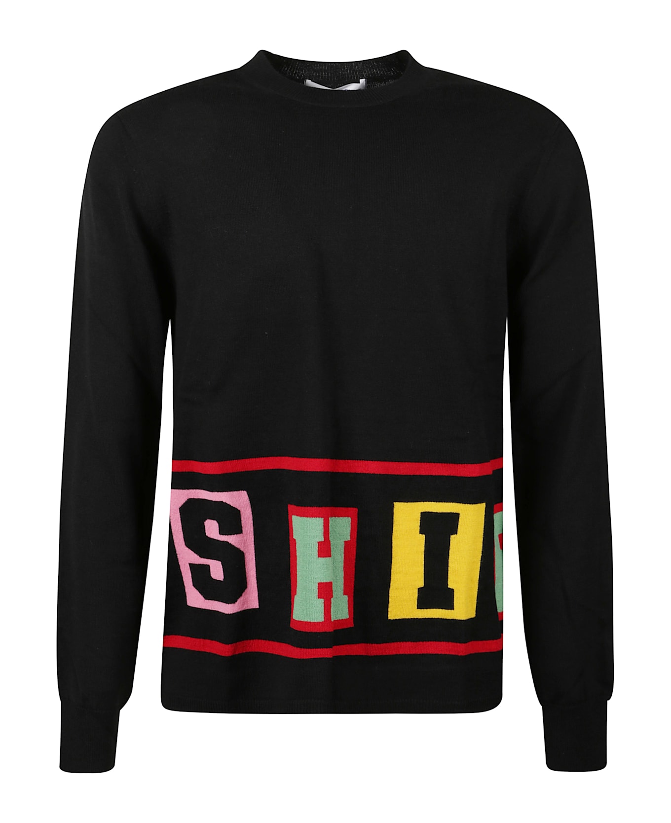 Comme des Garçons Crew Neck Sweater With Writing - Black