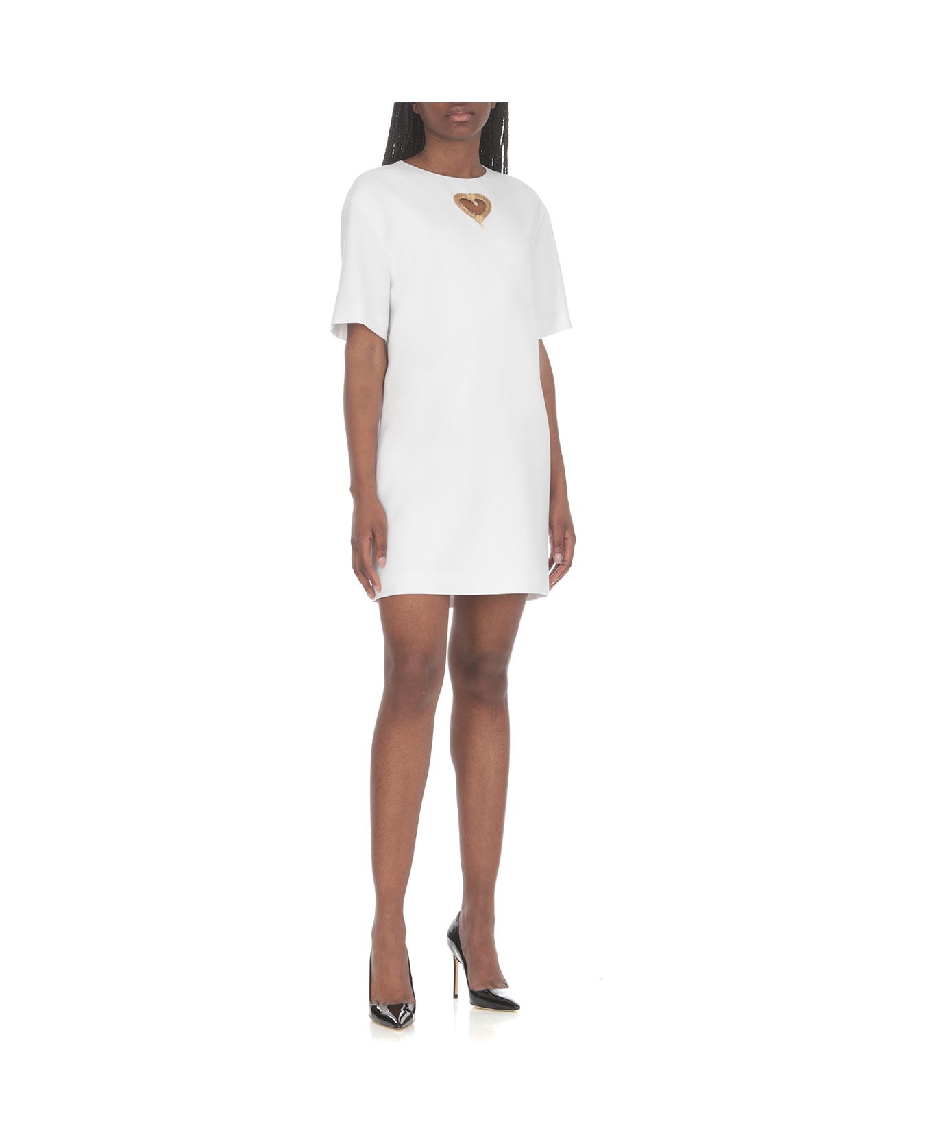 Moschino Stretch Heart Dress - White