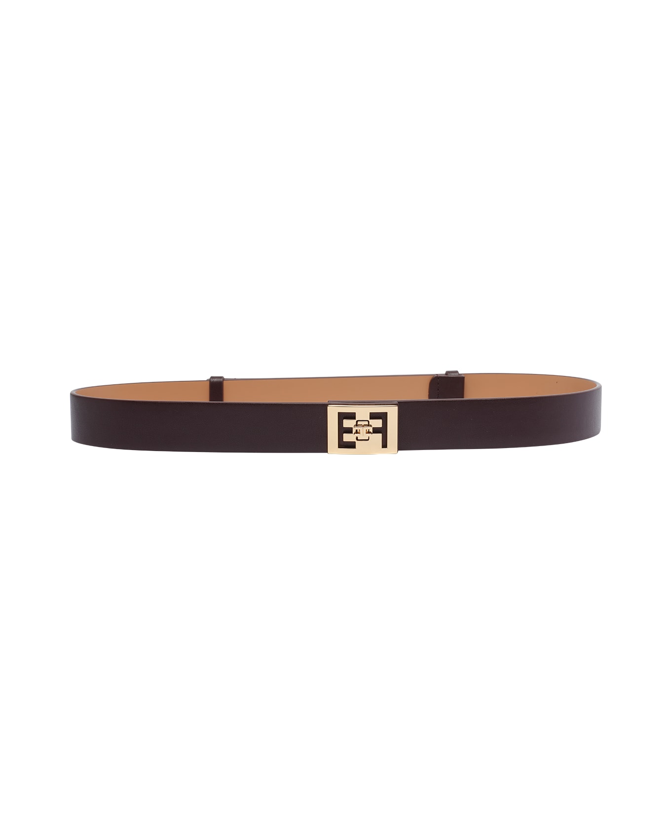 Elisabetta Franchi Logo Belt - Brown