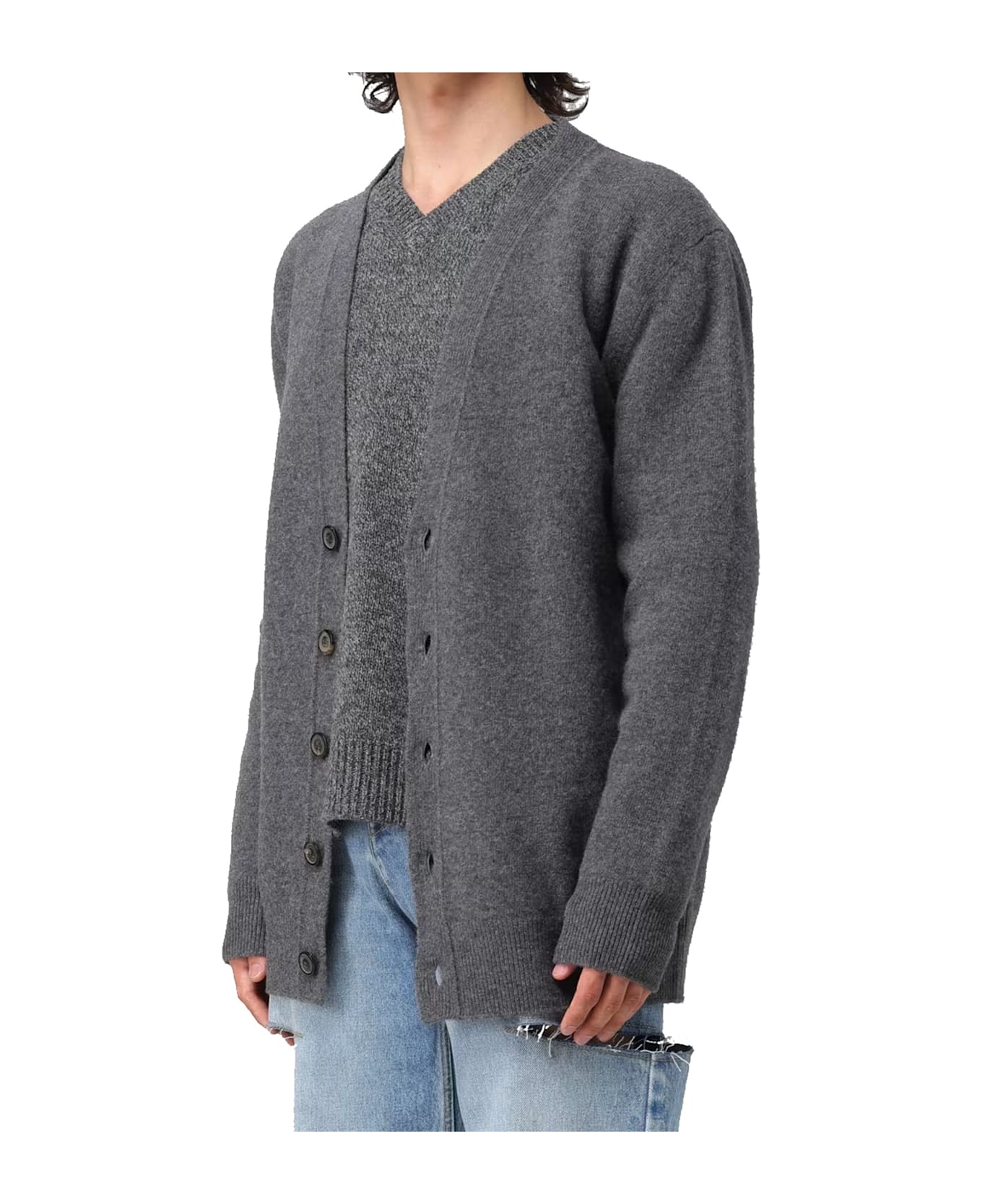 Maison Margiela Wool Cardigan - Gray