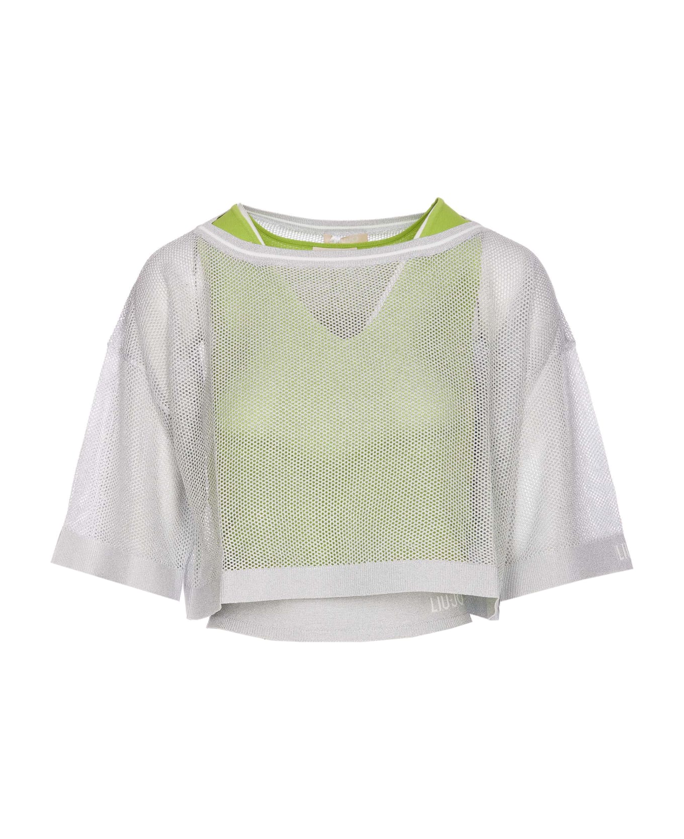 Liu-Jo Crop T-shirt - White ニットウェア