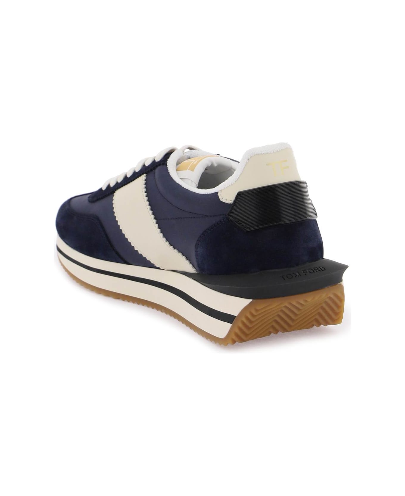 Tom Ford Techno Canvas And Suede 'james' Sneakers - Blue