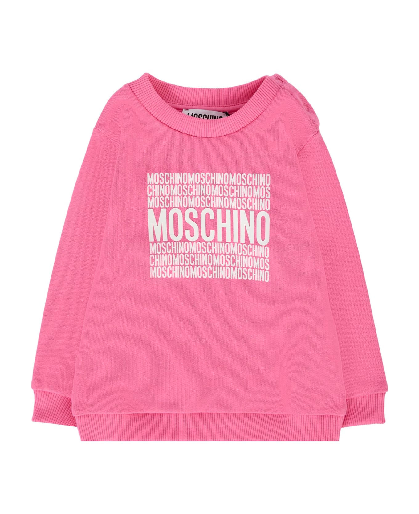 Moschino Fuchsia Sweatshirt For Baby Girl With Logo - Fuchsia