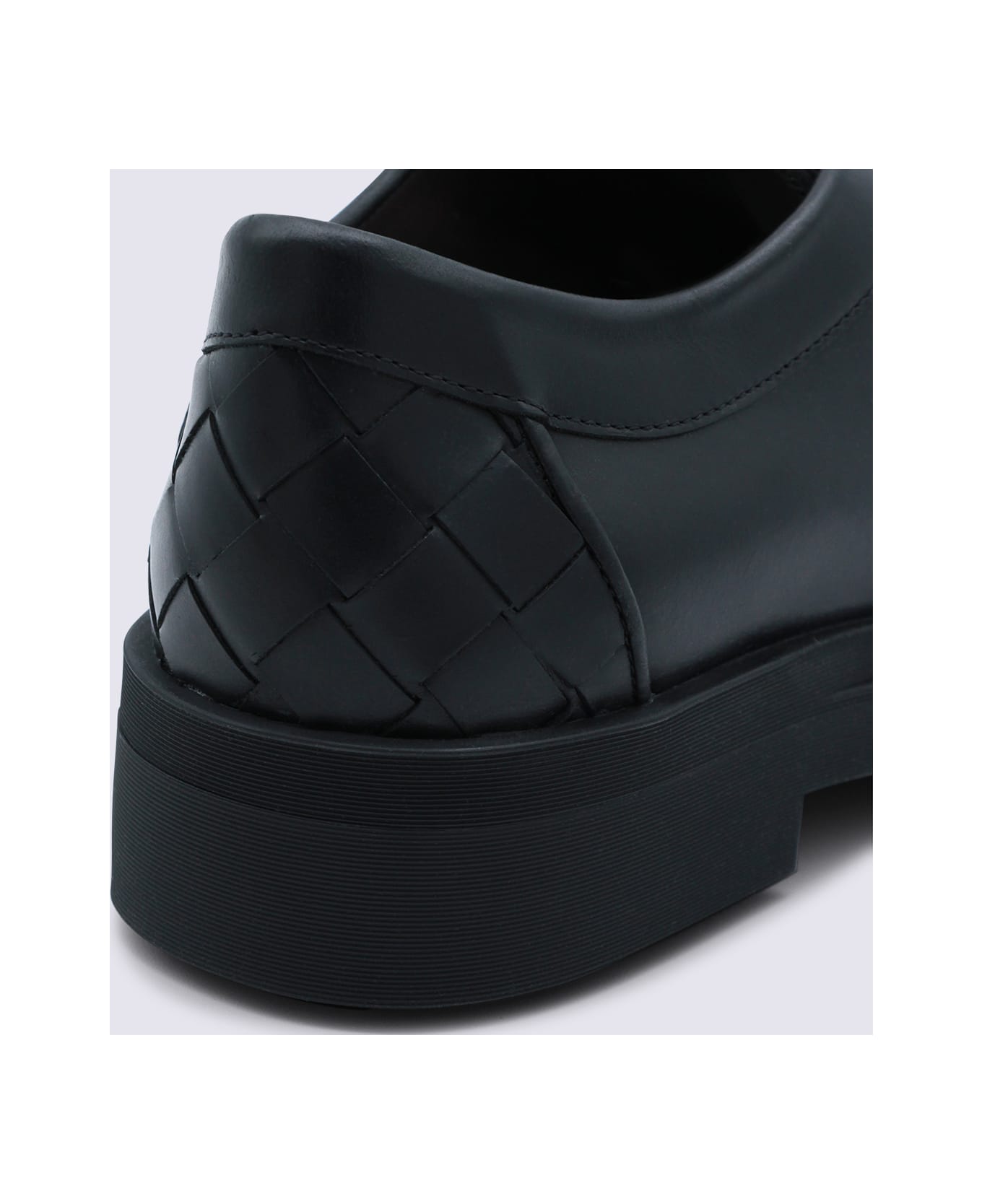 Bottega Veneta Black Leather Lace Up Shoes - Black