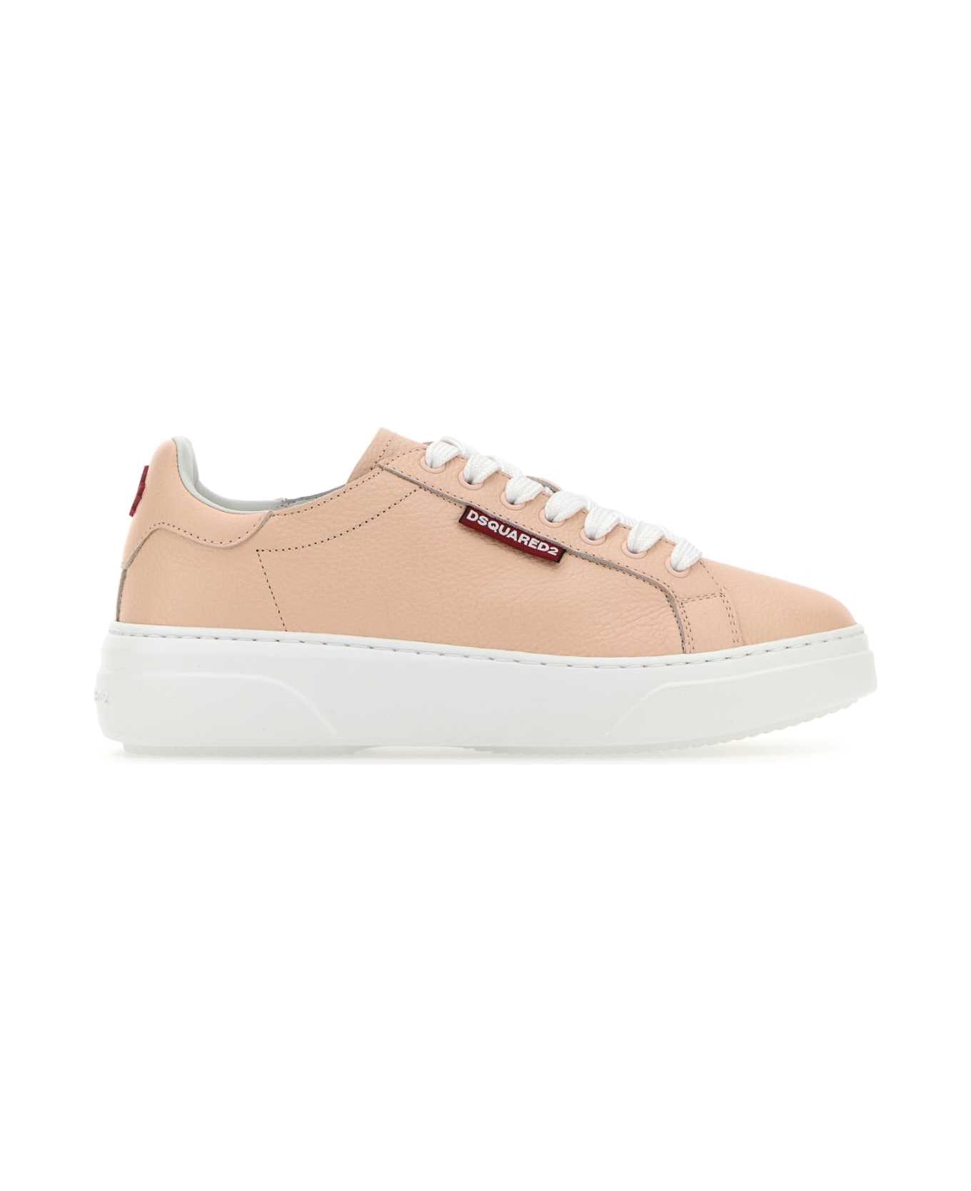 Dsquared2 Light Pink Leather Bumper Sneakers - PINK