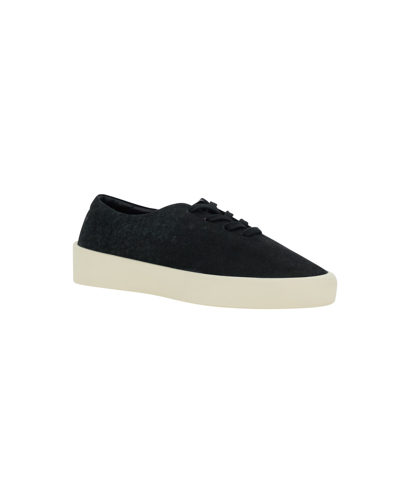 Fear of God Black Low Top Sneakers With Logo Patch On The Rear In Suede Man - Black