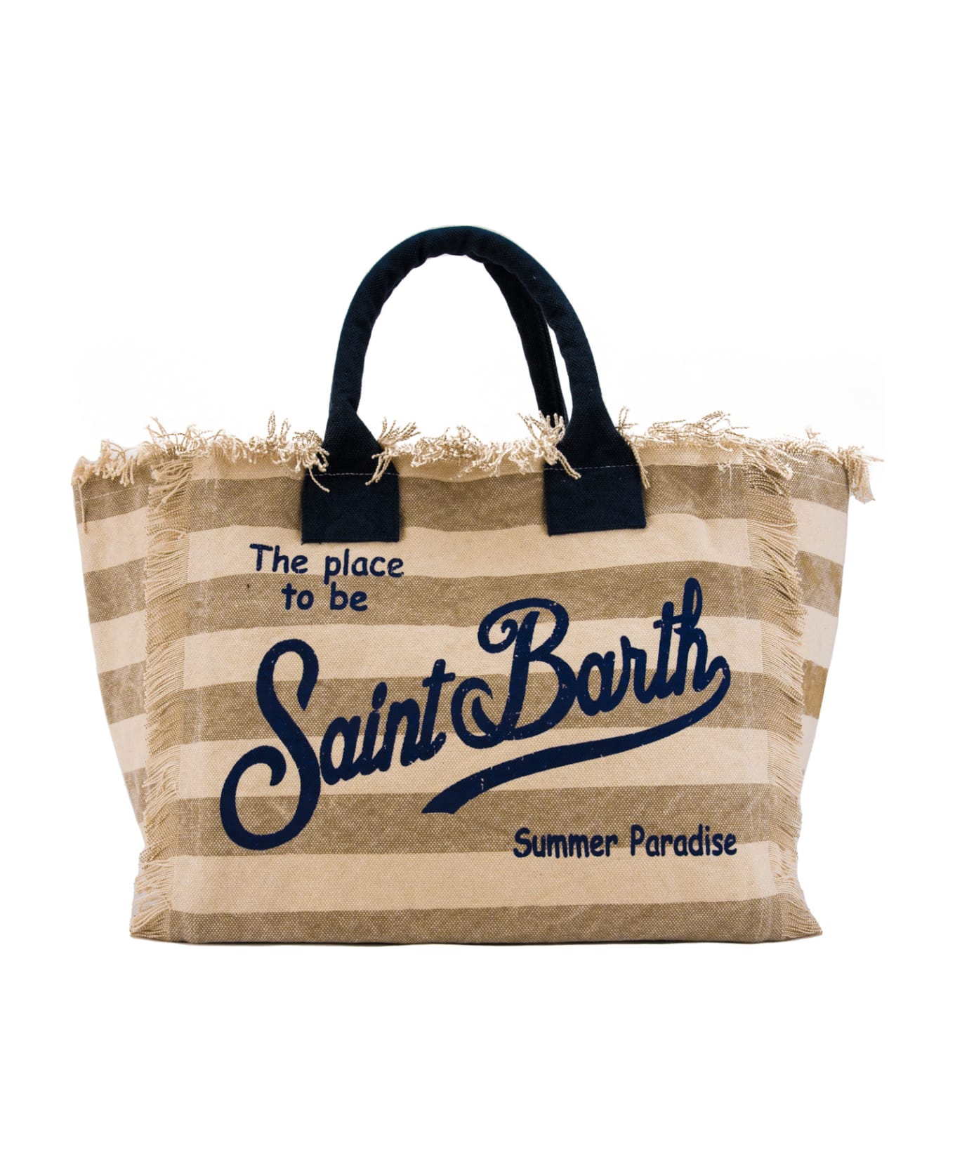 MC2 Saint Barth Striped Canvas Vanity Bag - Beige