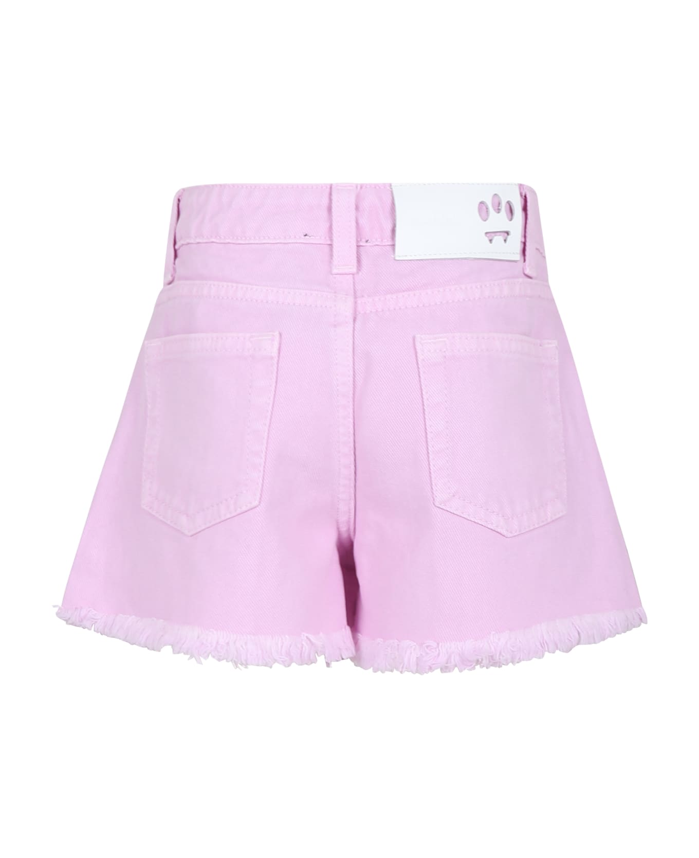 Barrow Pink Shorts For Girl With Smiley - Pink ボトムス