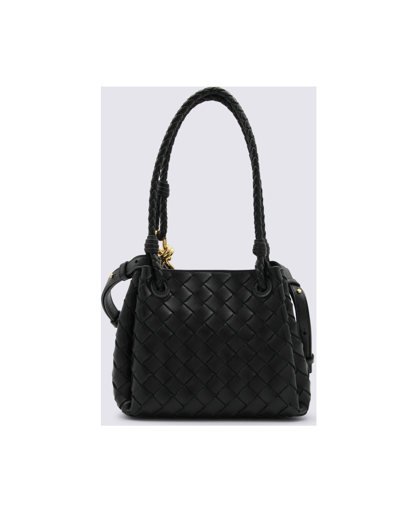 Bottega Veneta Black Leather Bag - BLACK/M BRASS