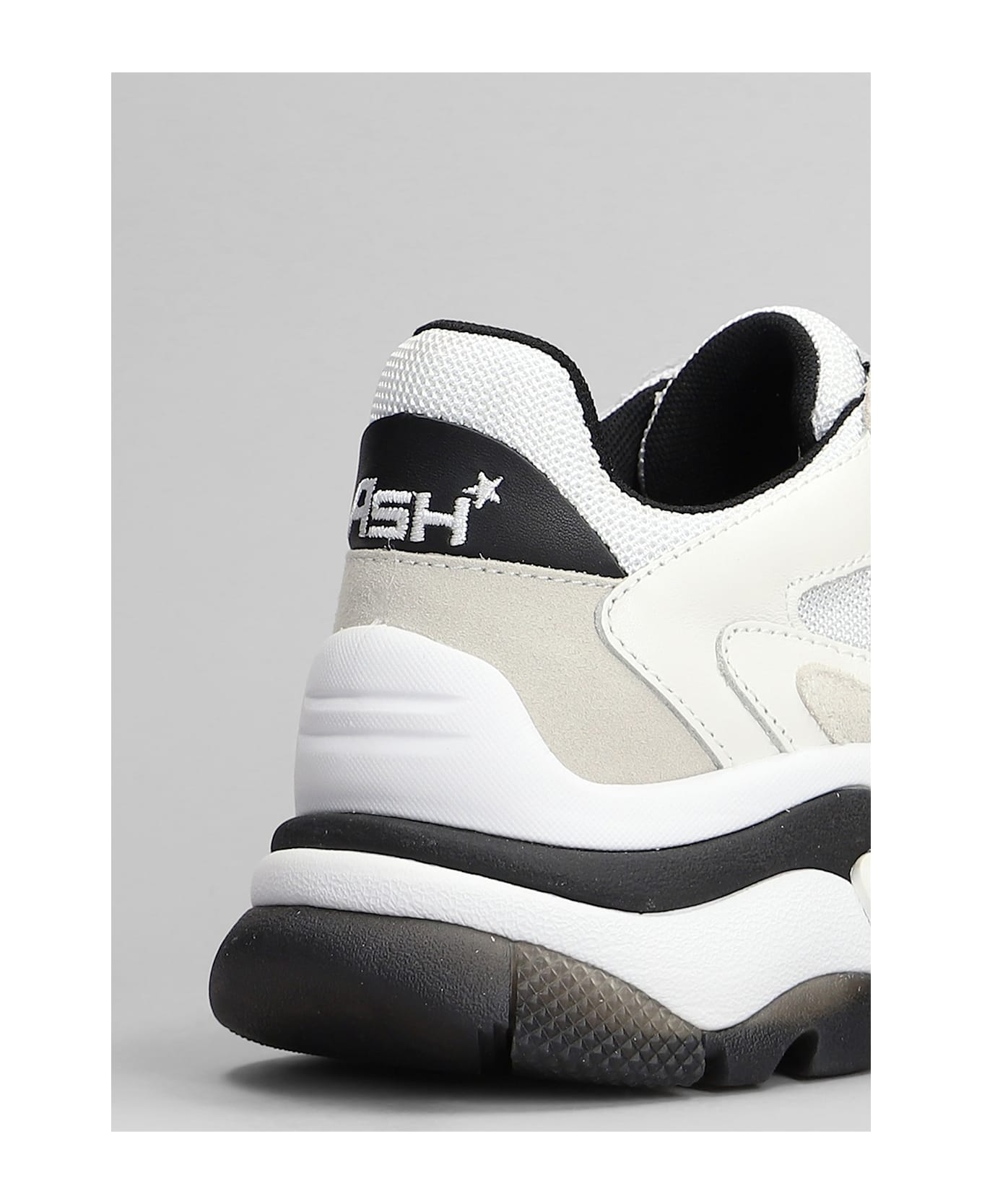 Ash Addict Sneakers In White Leather And Fabric - white
