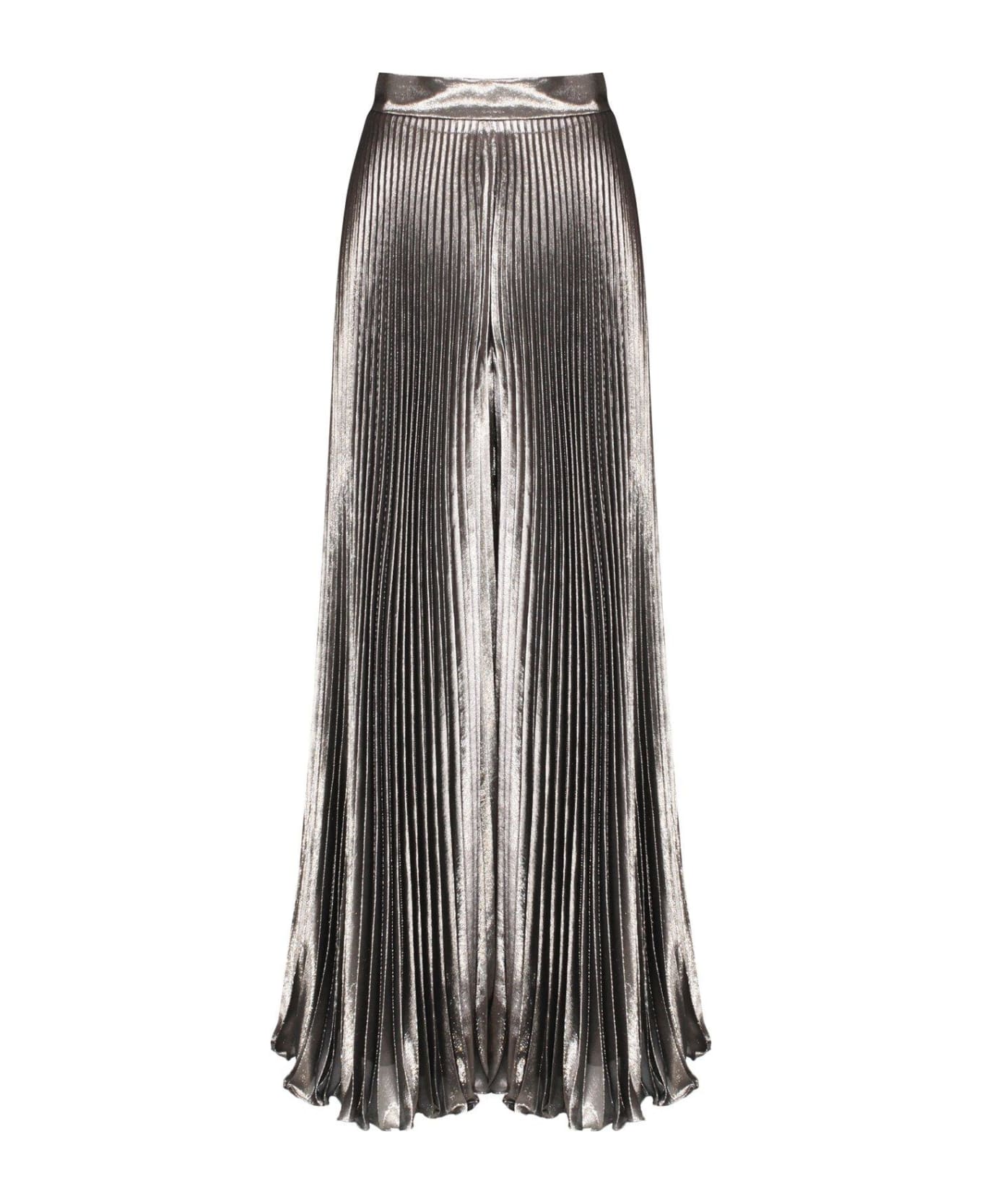 Max Mara Pianoforte Pleated Metallic Trousers - Brown
