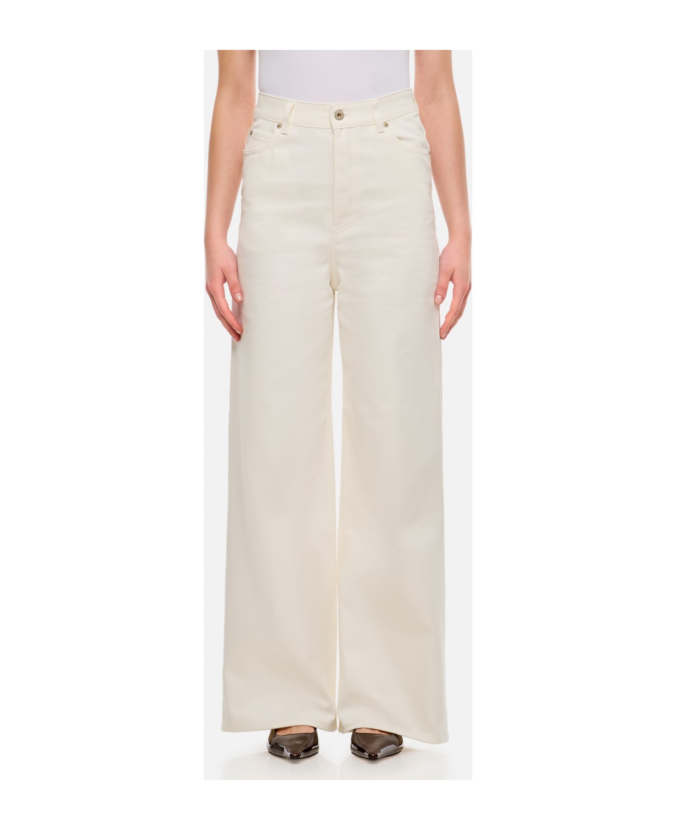 Loewe High Waisted Jeans - White ボトムス