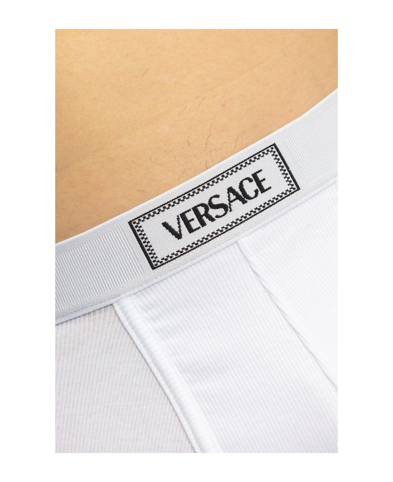 Versace 90s Logo-waistband Stretched Boxer Briefs - White ショーツ