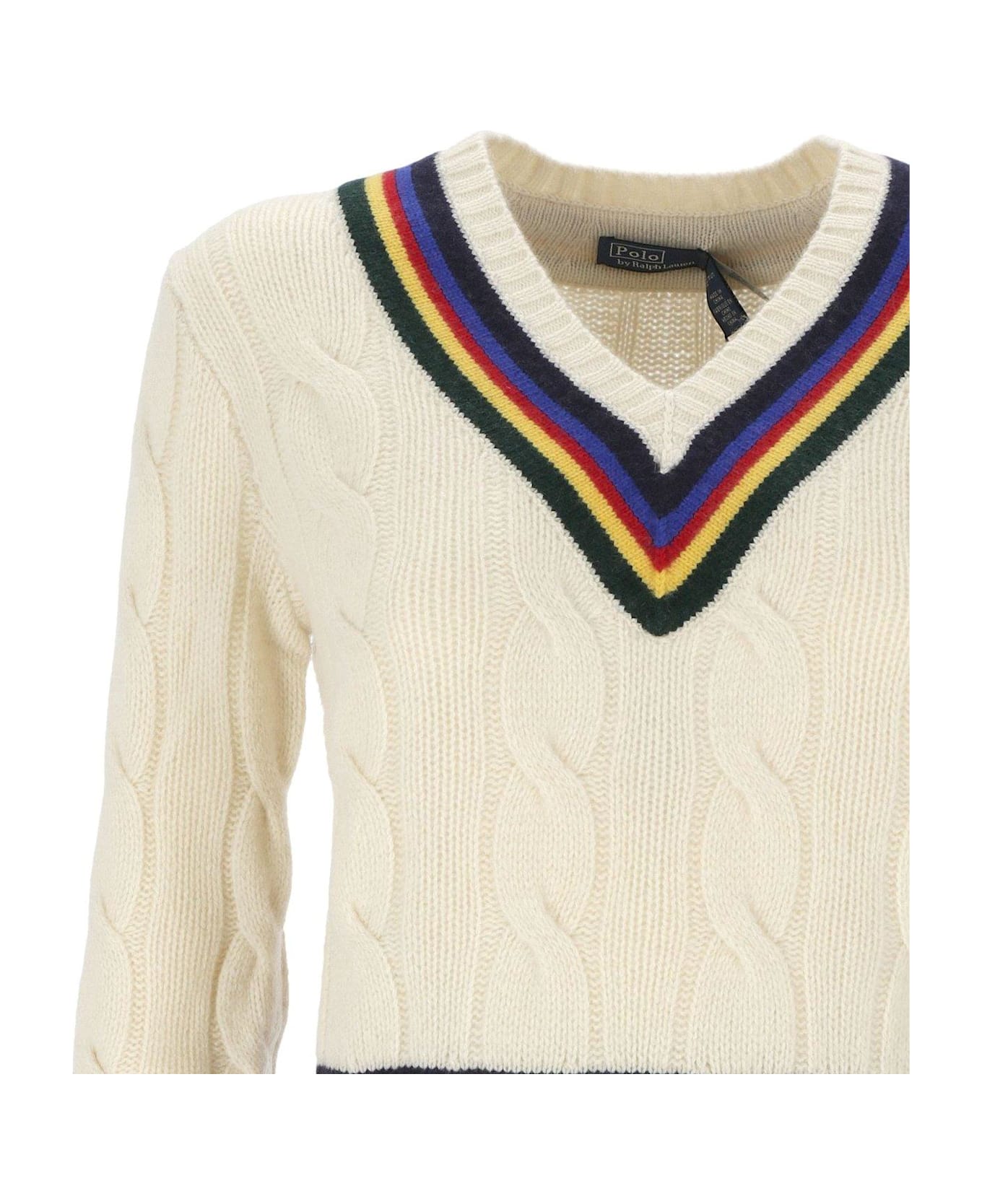 Polo Ralph Lauren Cable-knit Cricket Jumper - White